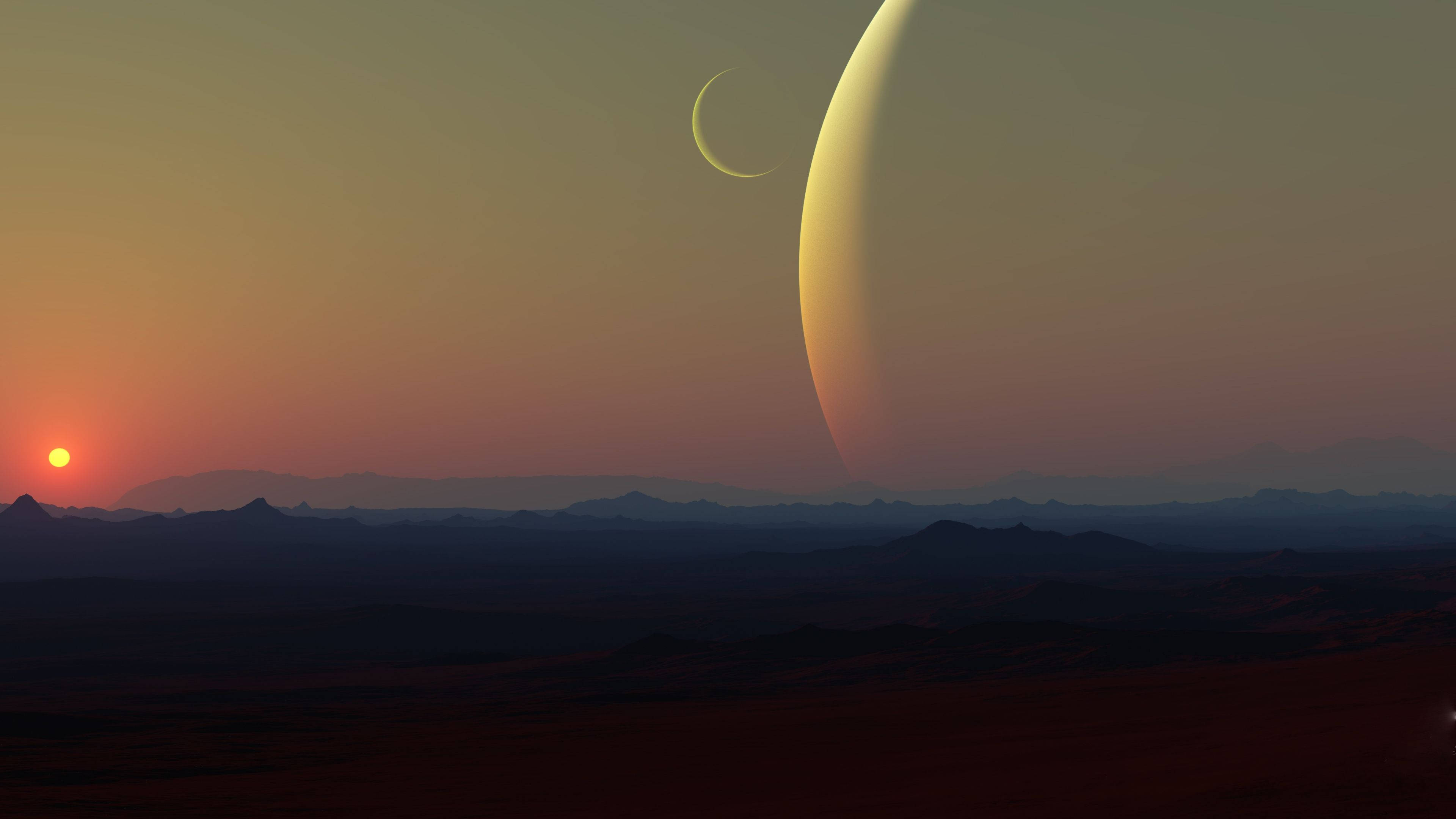 4K Ultra HD 2160p Fantastiese Sonsondergang Muurpapier
