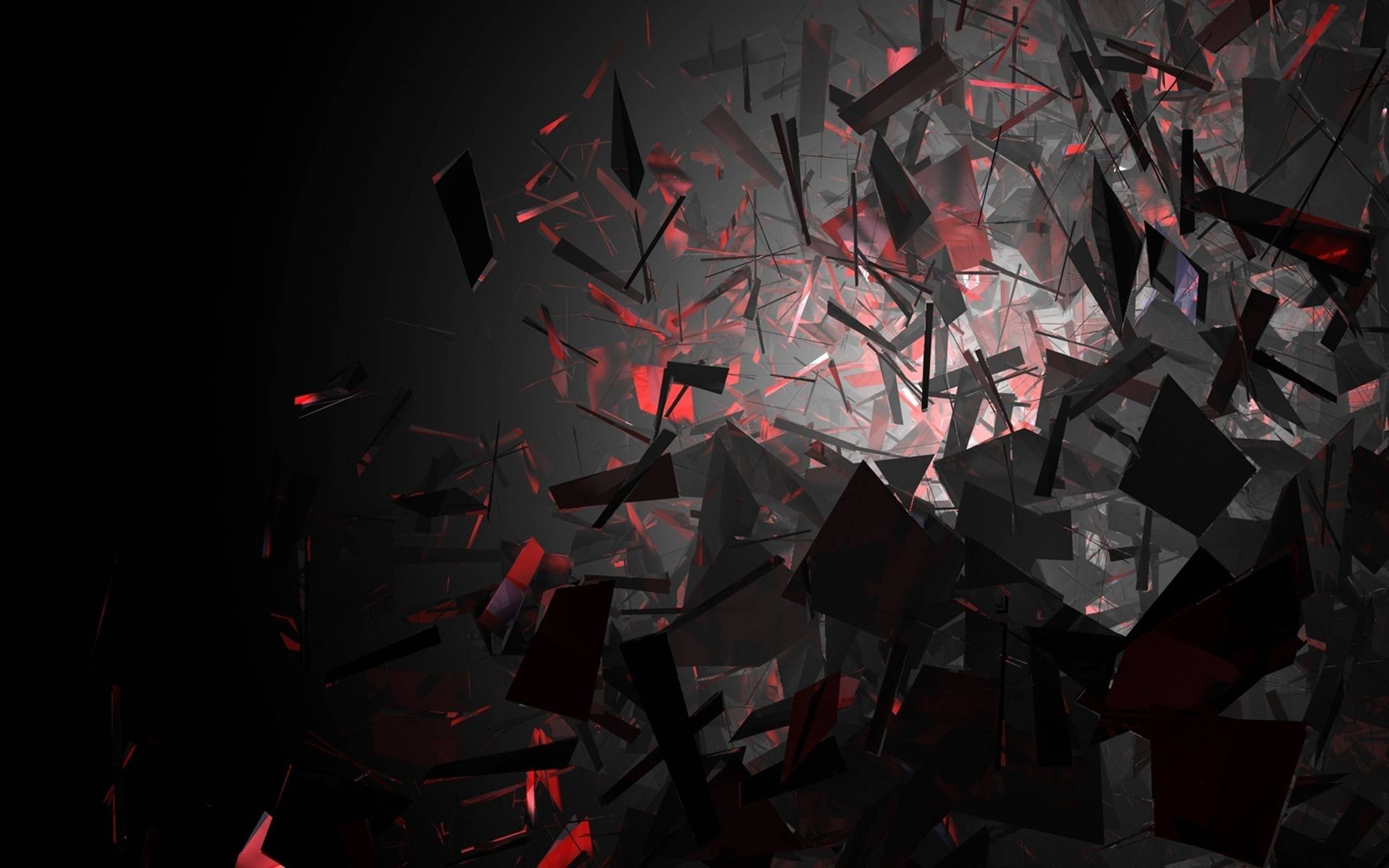 4K Ultra HD Swart Skerwe Abstrak Muurpapier