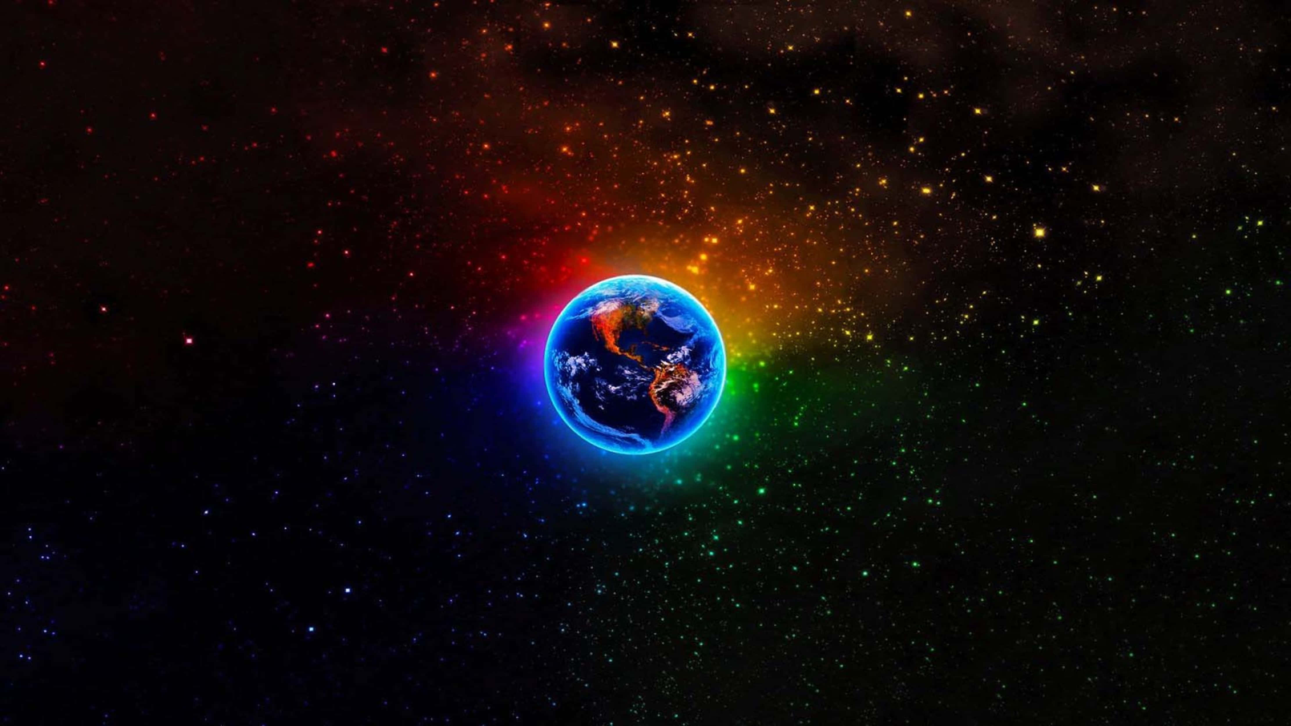 4K Universe Kleurvolle Aarde Muurpapier