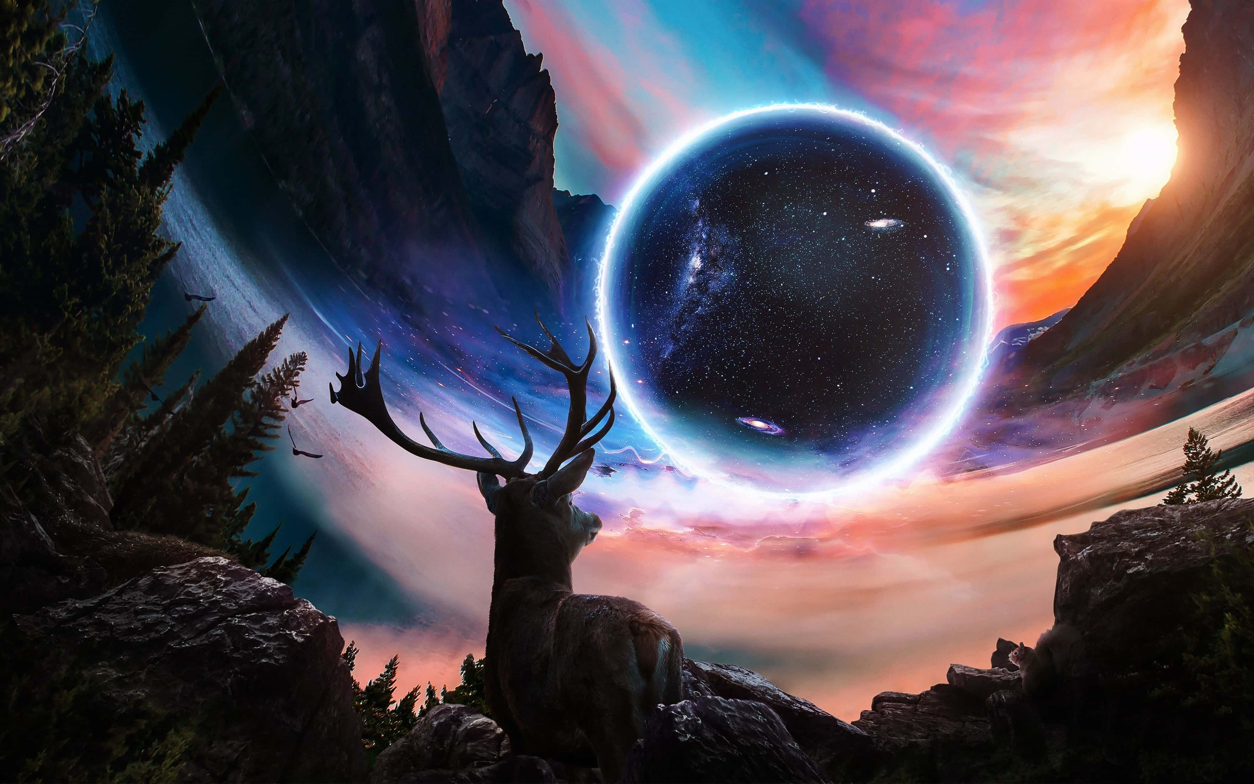 4K Universe wat Takbok Aanstaar Muurpapier