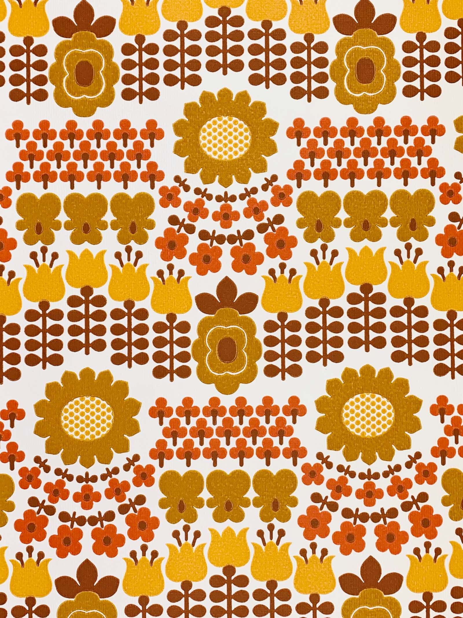 70's Blomvorms Muurpapier