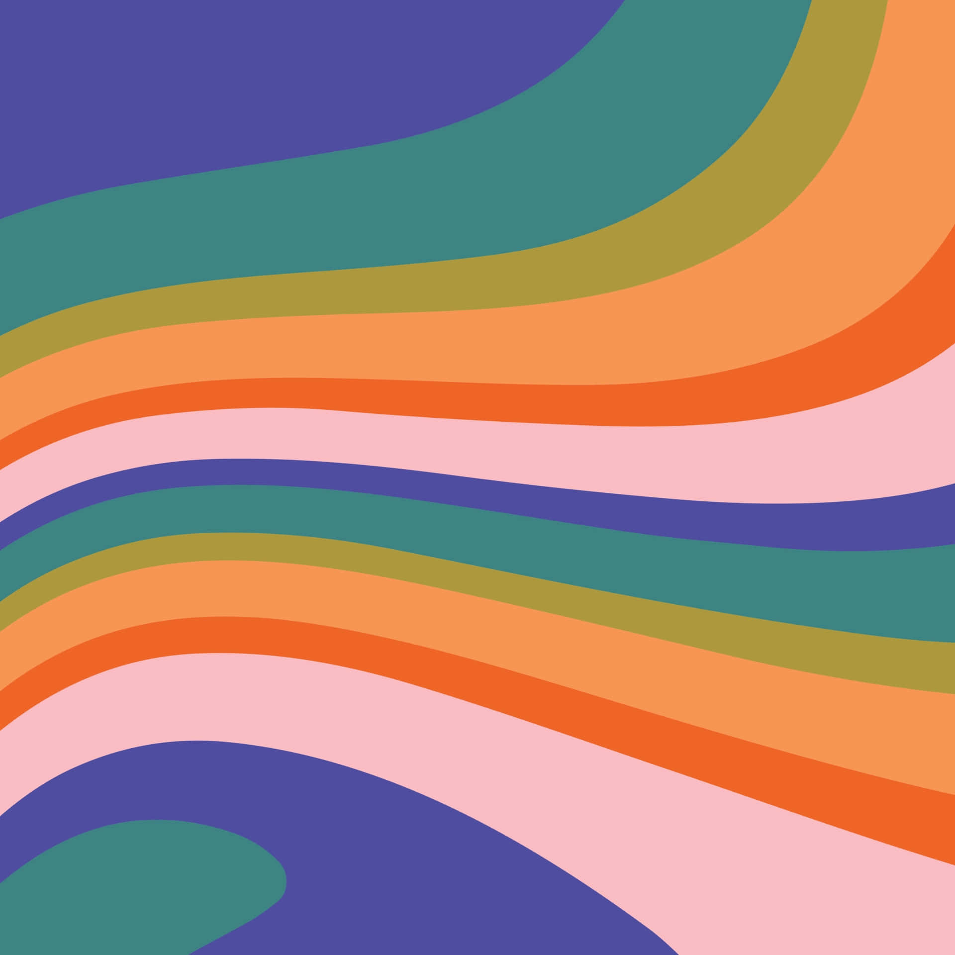 70's Groovy Agtergrond Kleurvolle Vormige Ontwerp Muurpapier