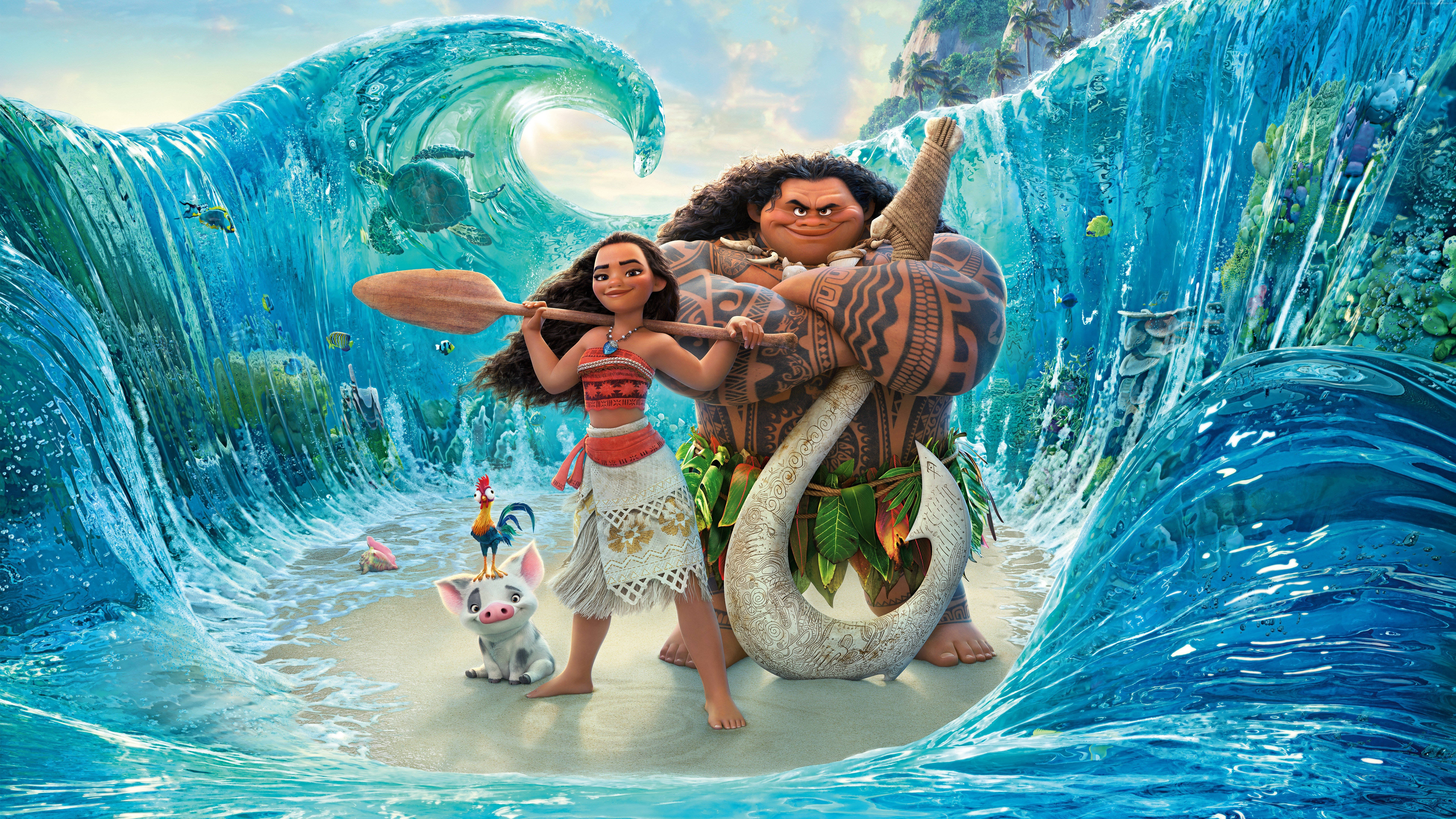 8K 7680x4320 Ultra HD Resolusie Werkskerm Moana Muurpapier