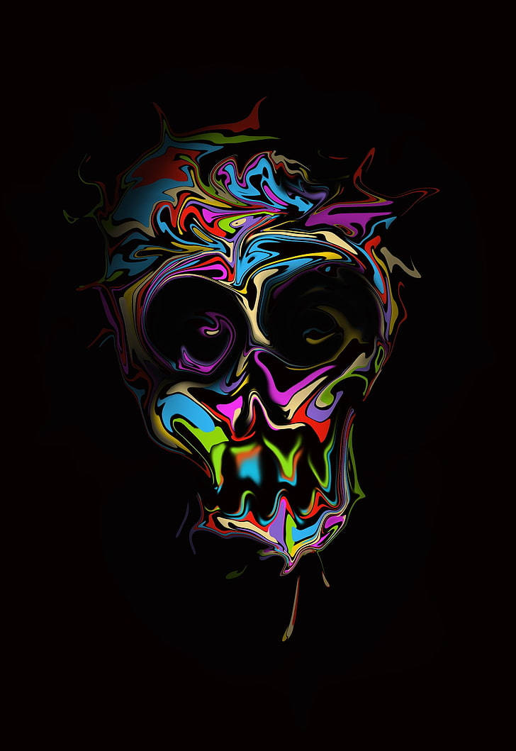 8K iPhone Trippy Skel Muurpapier