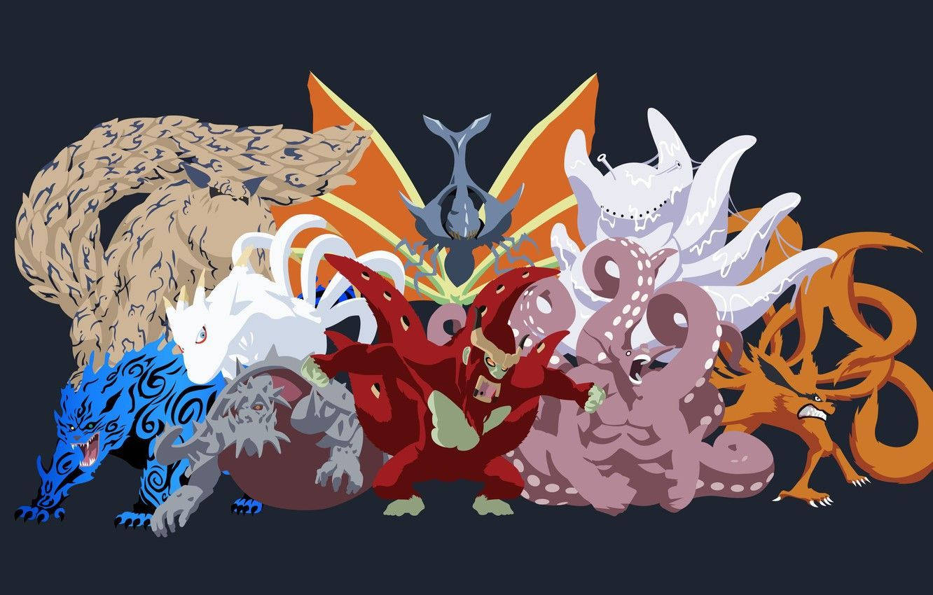 9 Stert Monster Naruto Karakters Muurpapier