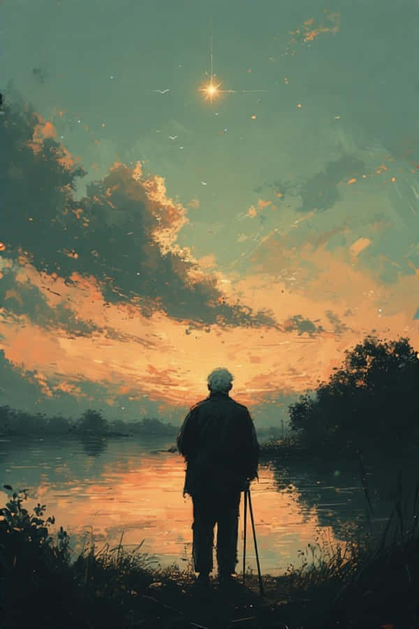 Aand Eensaamheid Meer Refleksies 4K Muurpapier