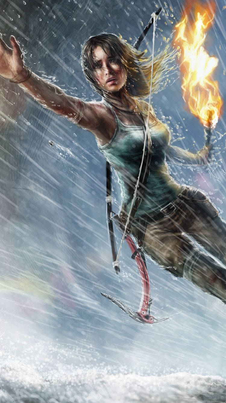 Aangesteekte Fakkels Tomb Raider iPhone Muurpapier