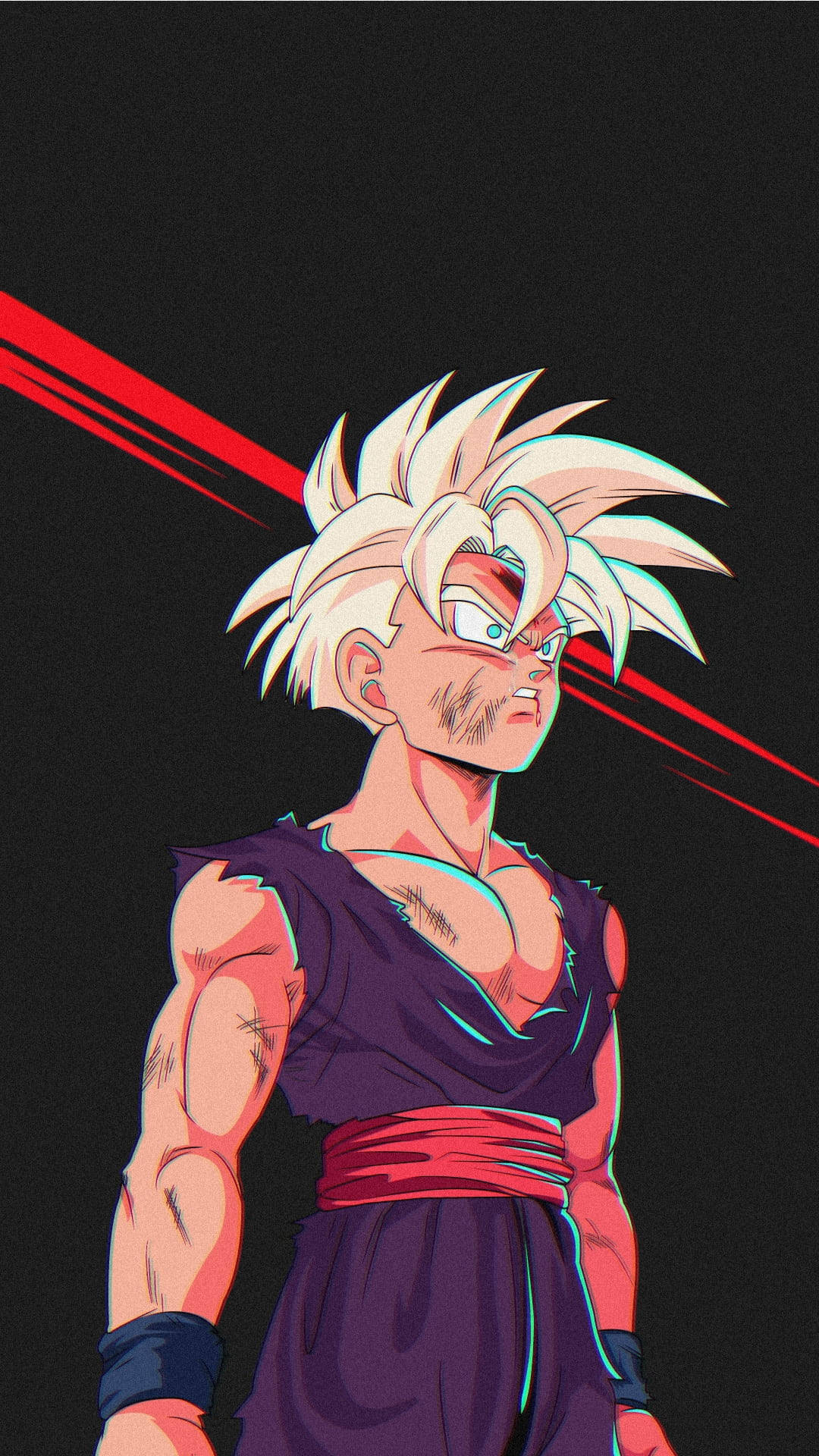 Aanhanger Gemaakte Gohan Super Saiyan 2 Kuns Muurpapier