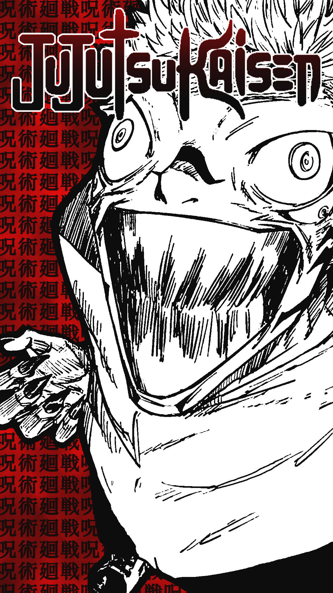 Jujutsu Kaisen gekke Sukuna kunswerk agtergrond — Jujutsu Kaisen Muurpapier