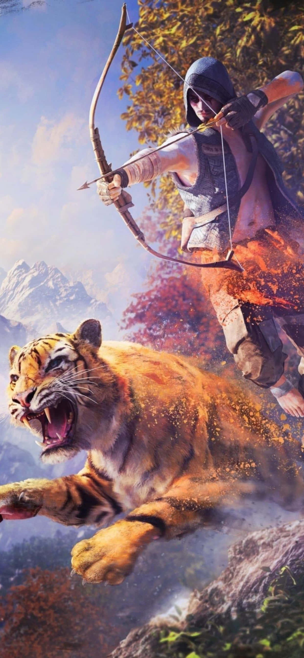 Aanskou pragtige landskappe en boeiende uitsigte terwyl jy Far Cry 4 op die iPhone Xs Max verken en speel. Muurpapier