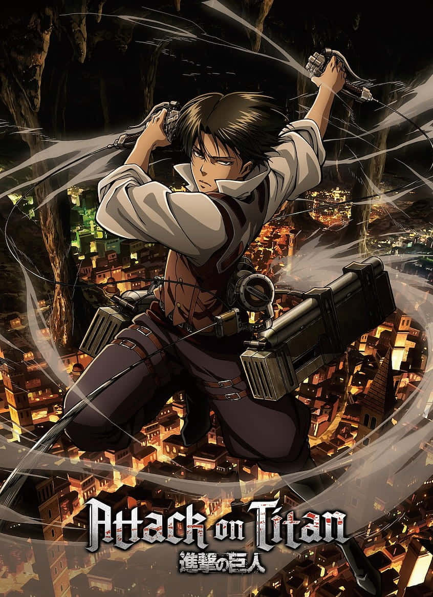 Aanval op Titaan Anime Levi Ackerman Muurpapier