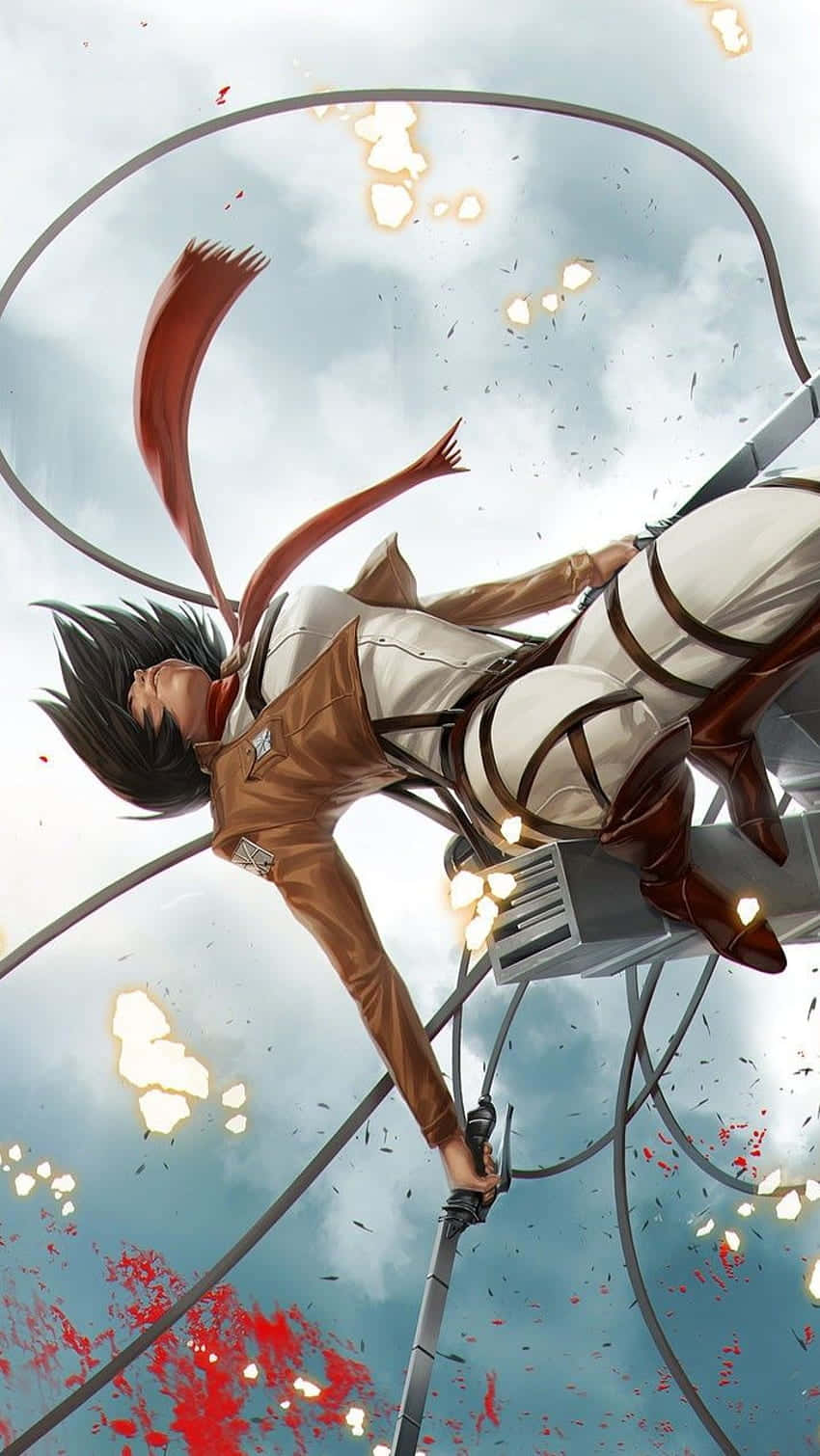 Aanval Op Titaan Anime Mikasa Ackerman Val Muurpapier