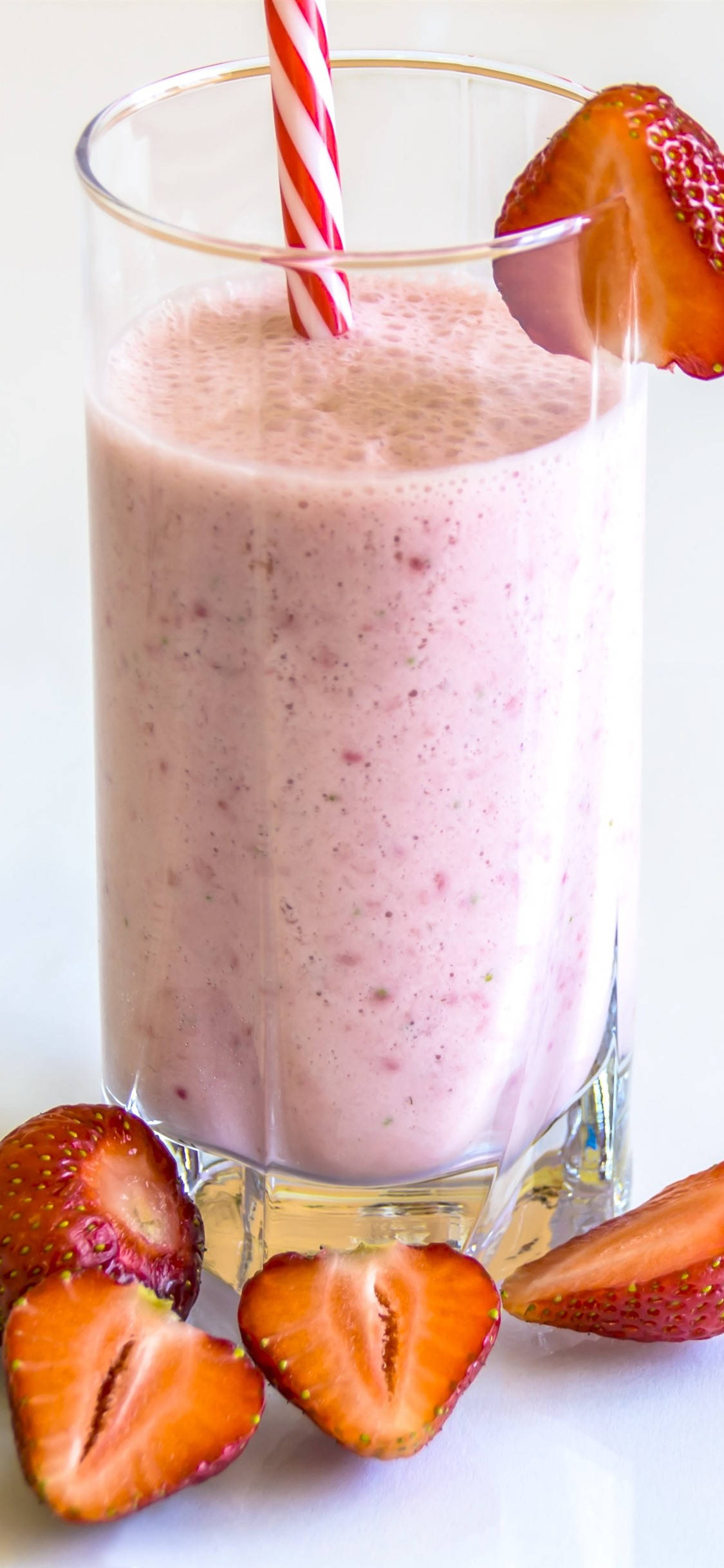 Aarbeimelk Smoothie Muurpapier