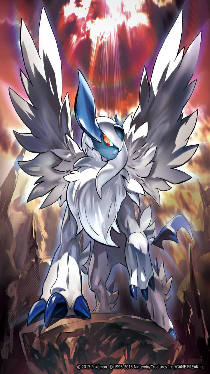 Absol met Majestueuse Vlerke Muurpapier