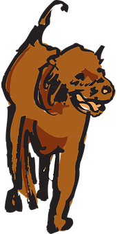 Abstract Bruin Hond Illustrasie Muurpapier