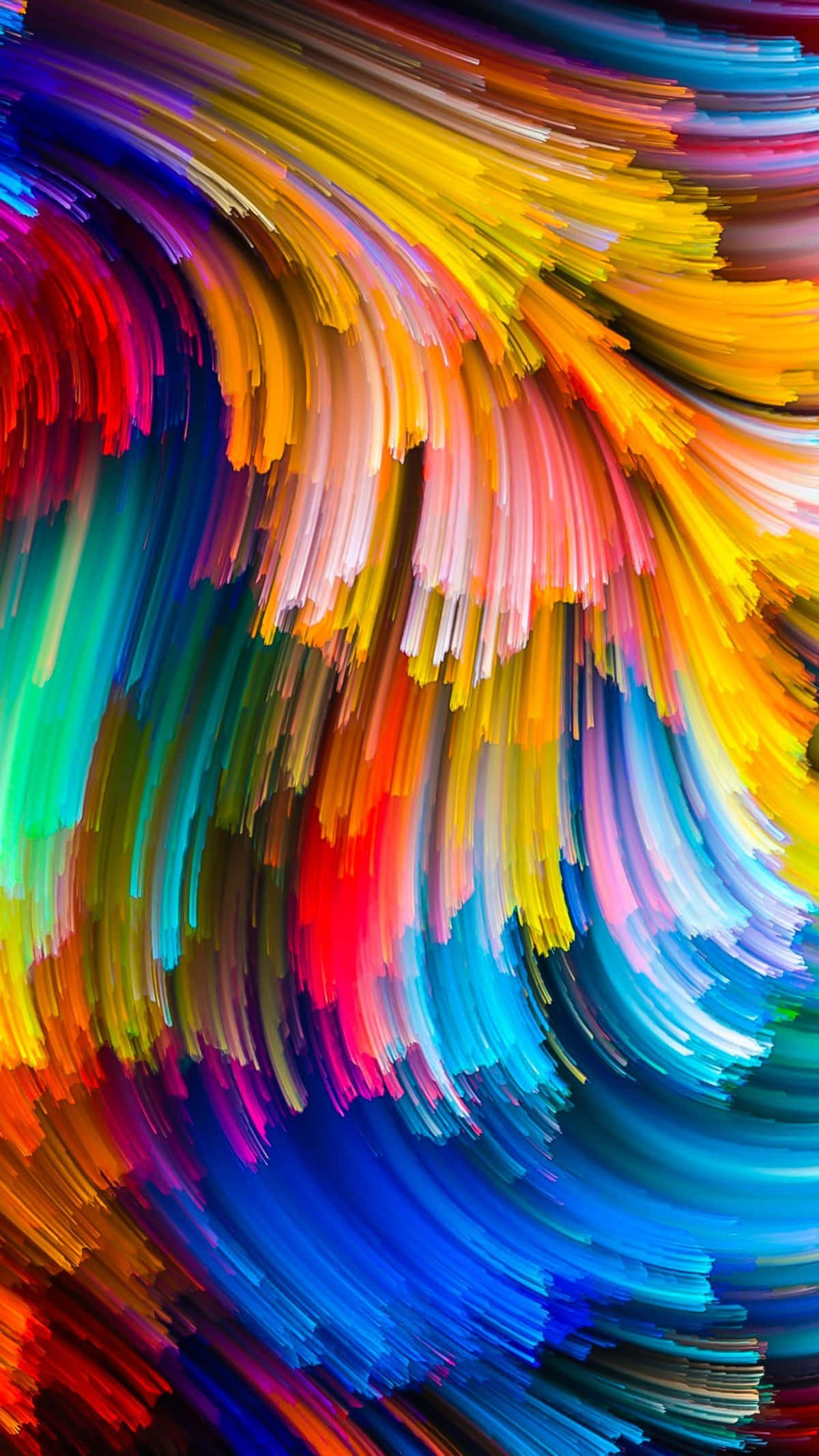 Abstracte Verfstrepe Kleurvol 4K Foon Muurpapier