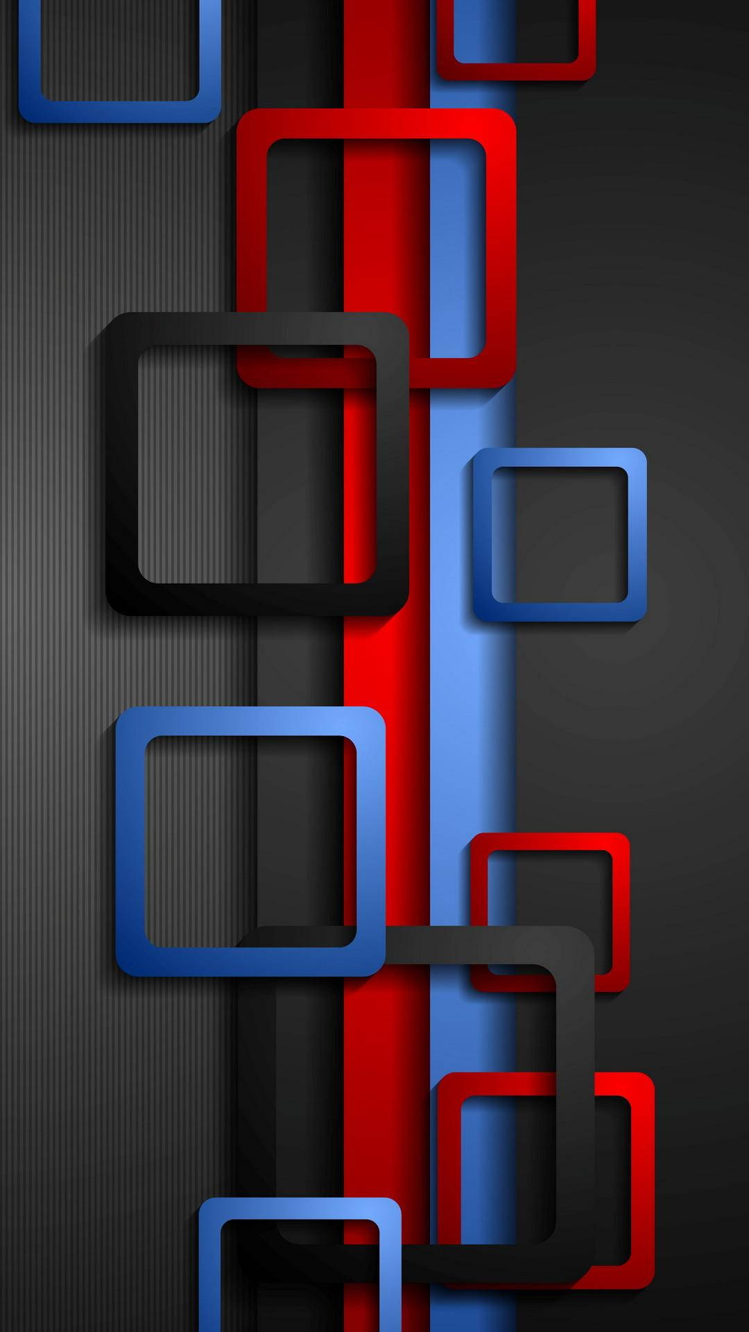 Abstracte Vierkant-omlyne Mobiel 3D Muurpapier