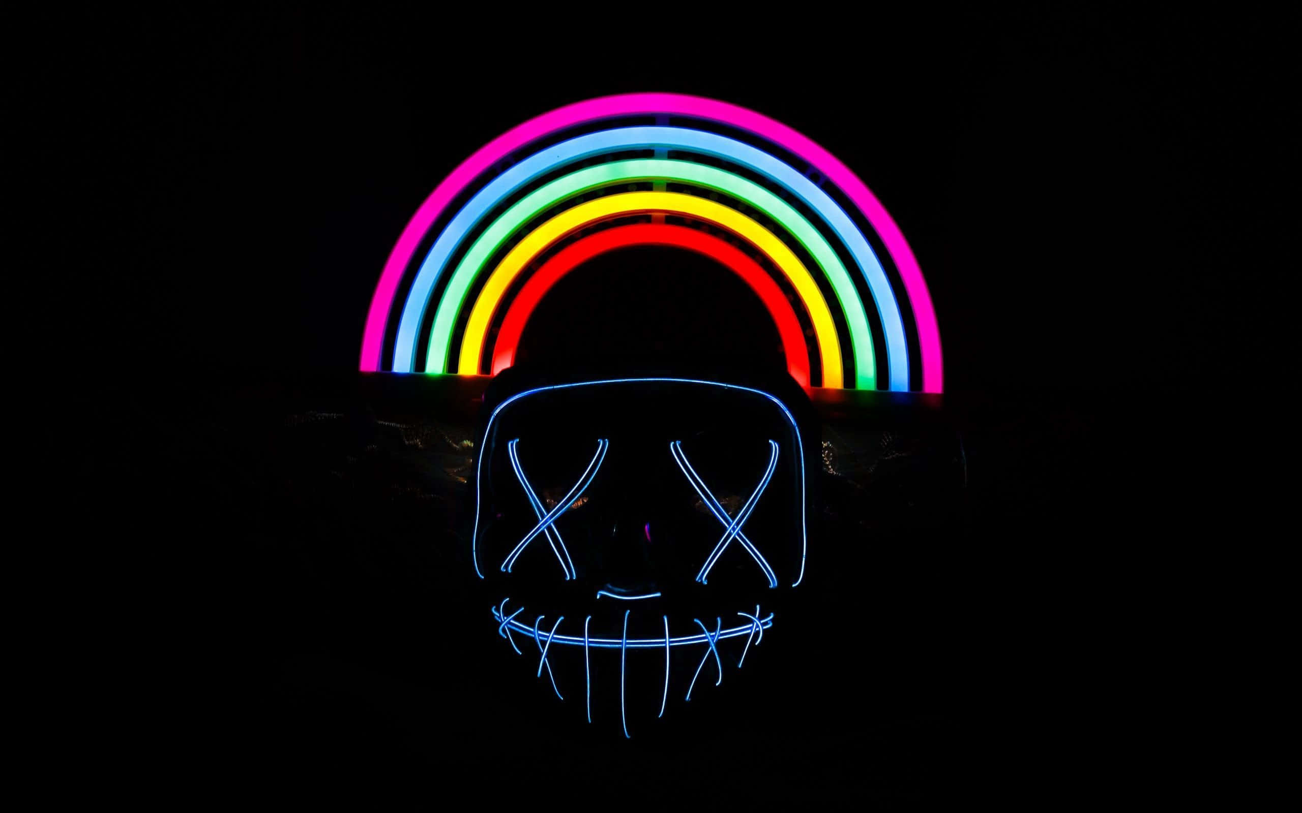 Abstrakte agtergronde van elektriese ligte in Neon-estetika Muurpapier
