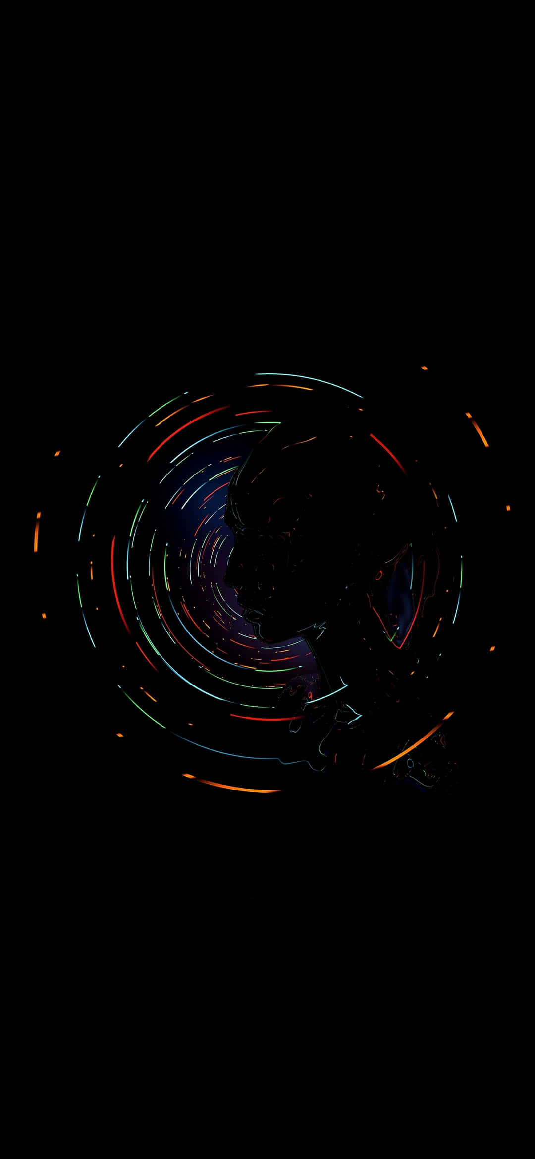 Abstrakte Gesig Silhoeët Pixel 3XL AMOLED Agtergrond Muurpapier