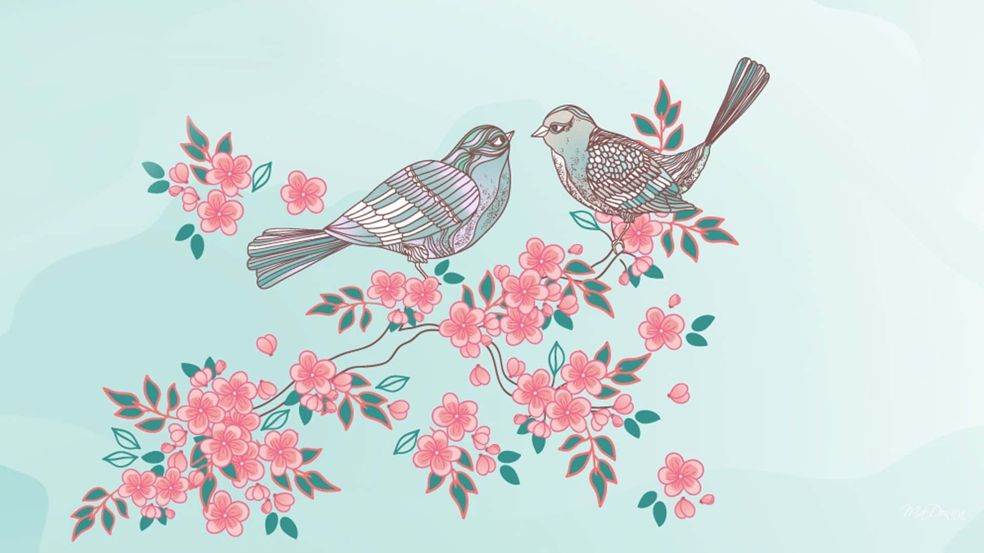Abstrakte pastel kunswerk met ingewikkelde patrone en draaie Muurpapier