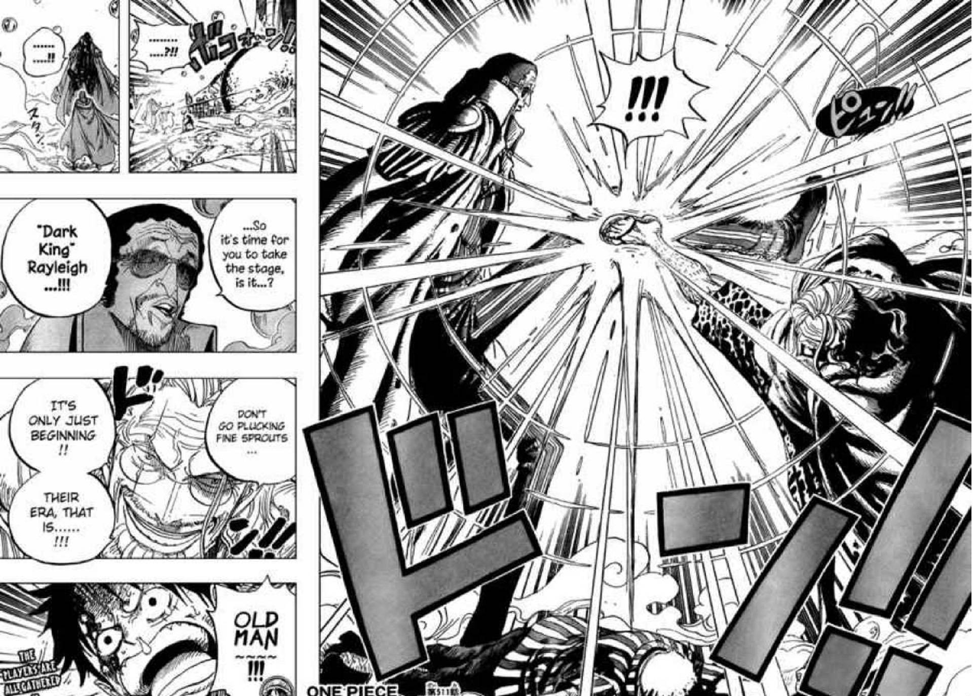 Admiraal Kizaru teen Rayleigh Manga Paneel Muurpapier