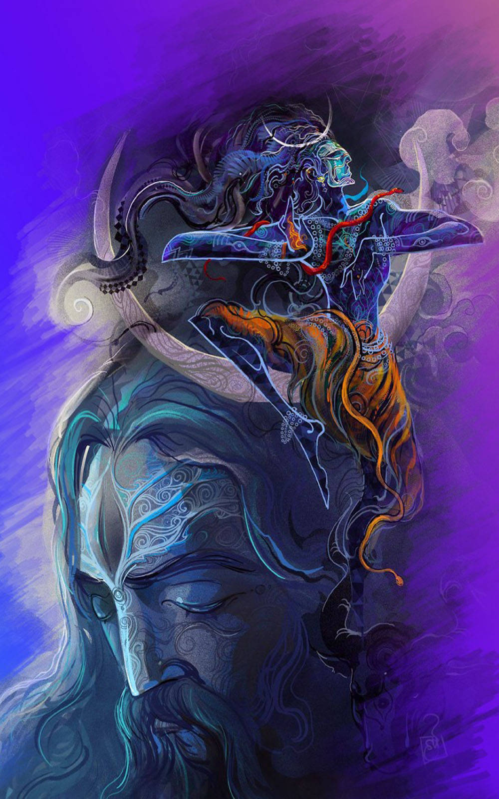 Aghori Shiva-kuns Muurpapier