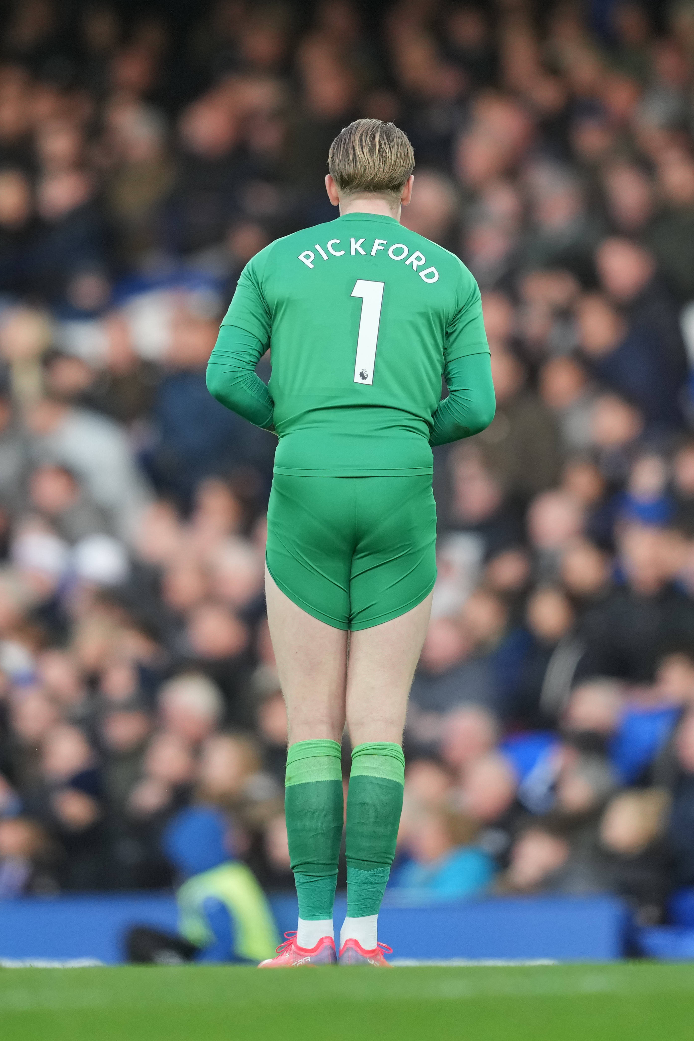 Agterkant van Jordan Pickford in Groen Muurpapier