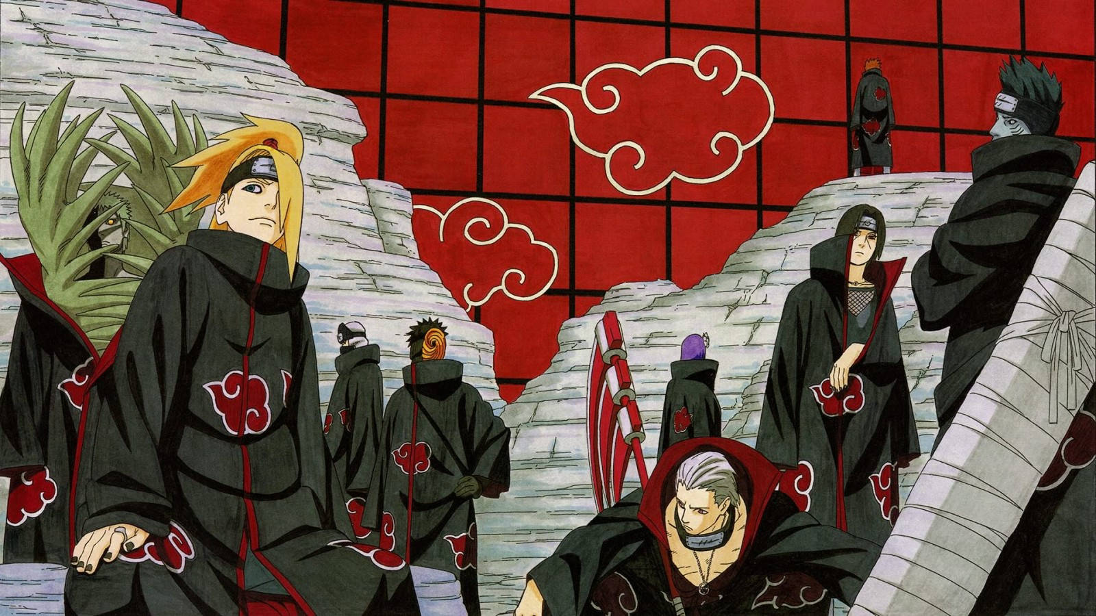Akatsuki Lede Naruto Itachi Uchiha 4K Muurpapier