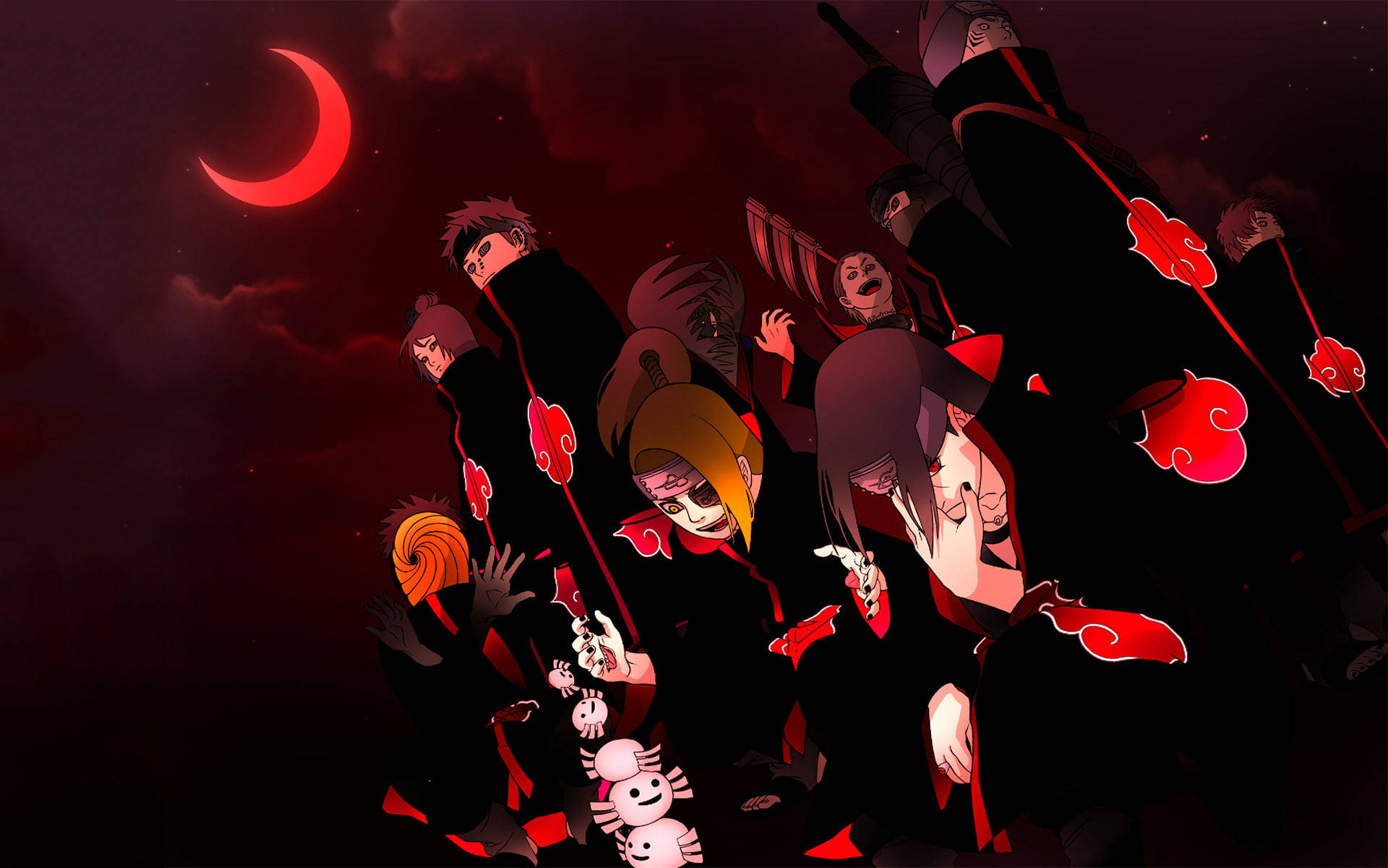 Akatsuki Naruto Karakters Bloedmaan Muurpapier