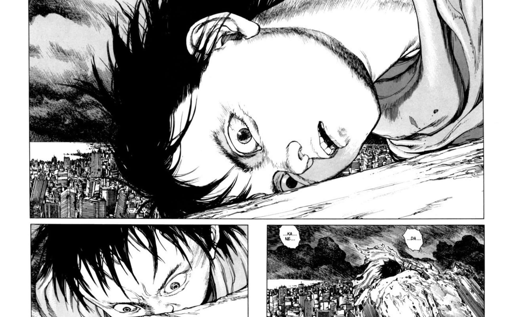 Akira-agtergrond van Manga-paneel Muurpapier
