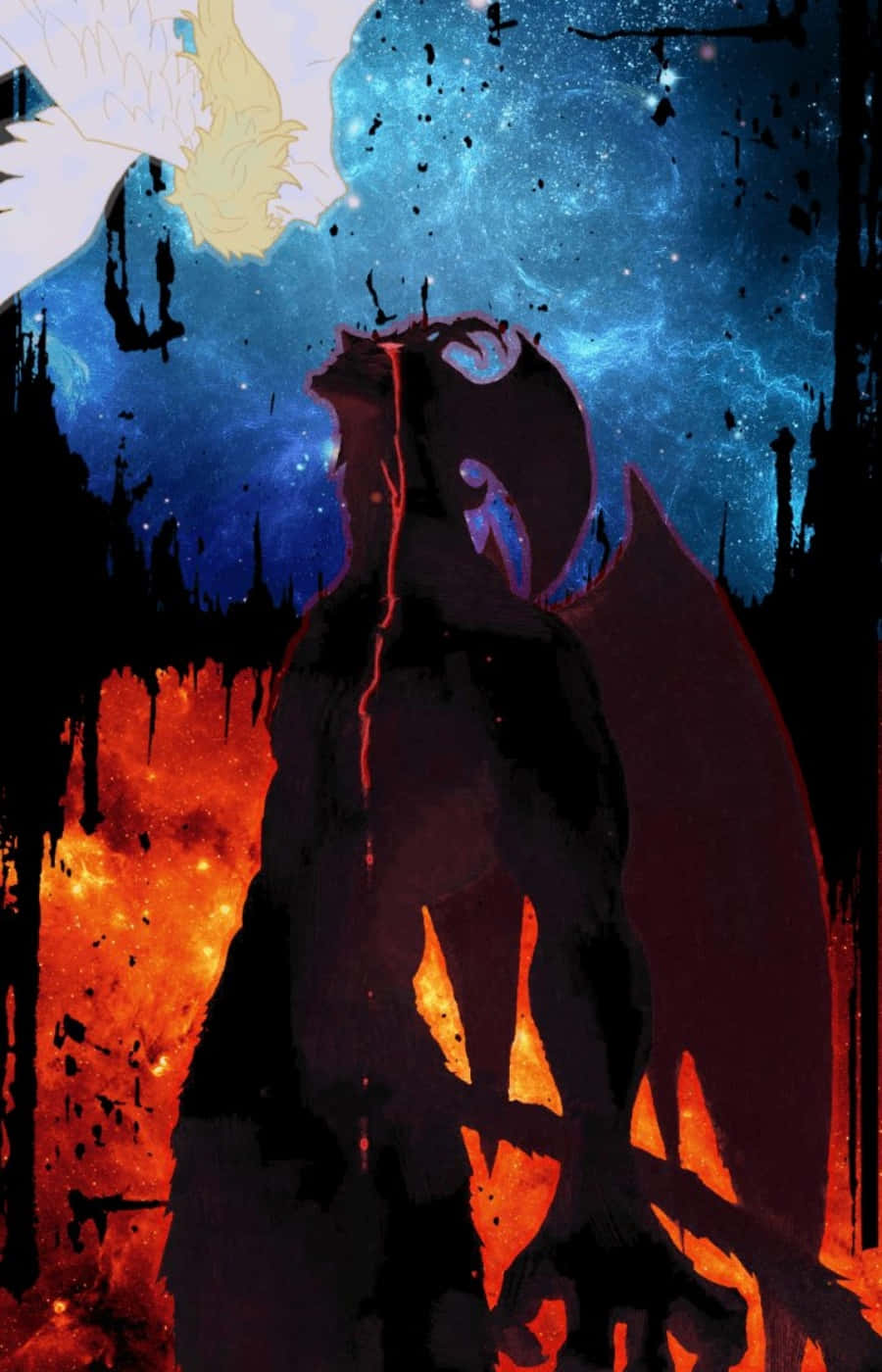 Akira Fudo verneem die waarheid van sy identiteit in Devilman Crybaby Muurpapier