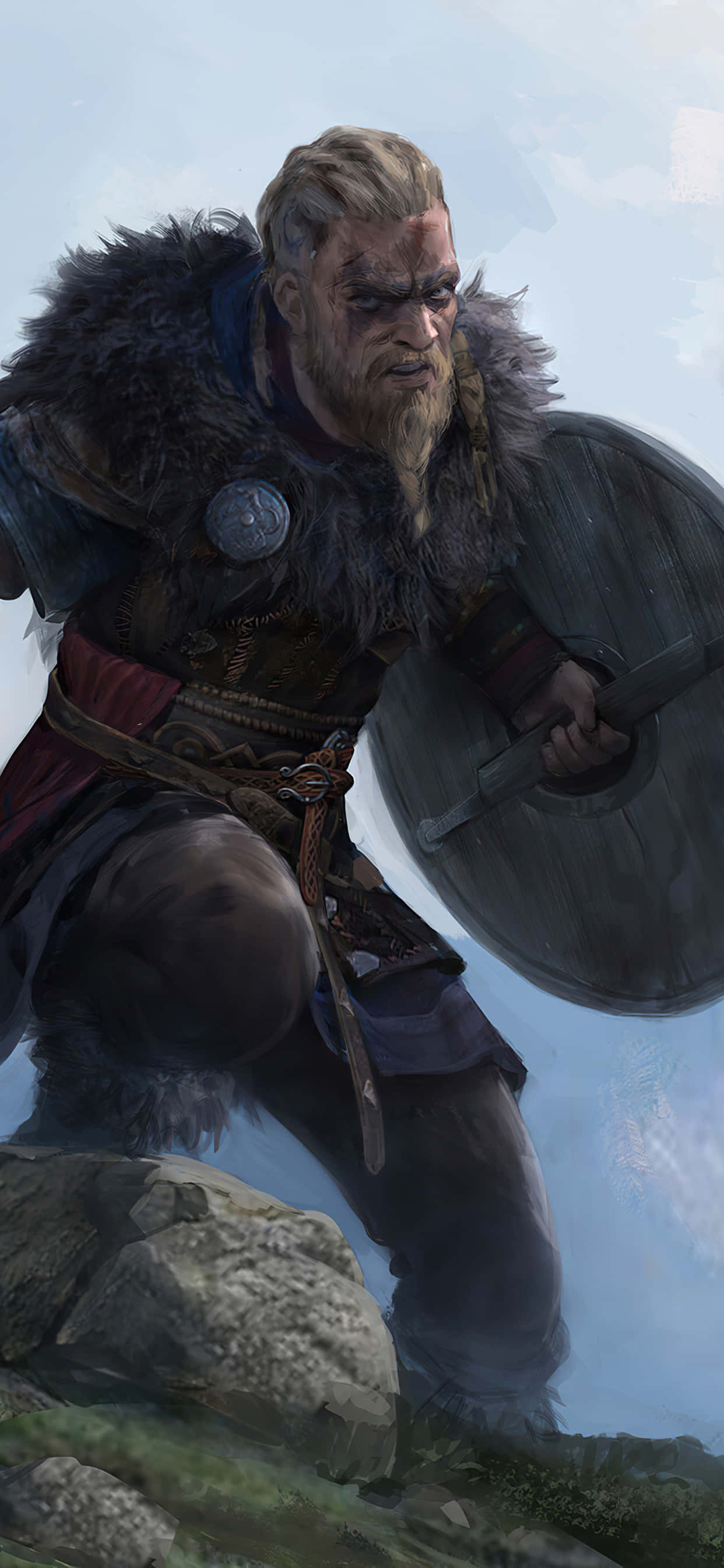 Aksie-rolspel iPhone Xs Max Assassin's Creed Valhalla-agtergrond Muurpapier