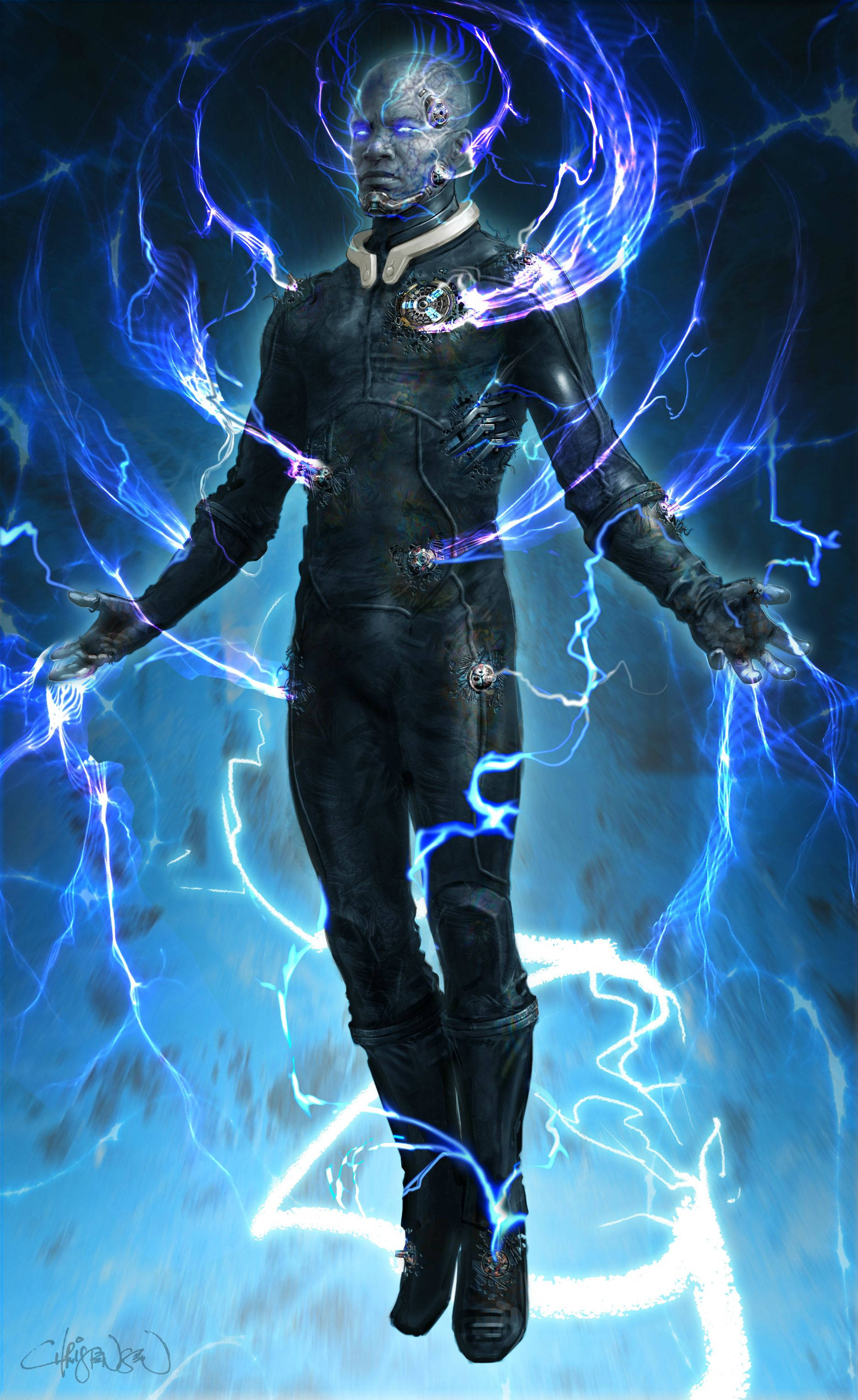Akteur Jamie Foxx as Electro in The Amazing Spider-Man 2 Muurpapier