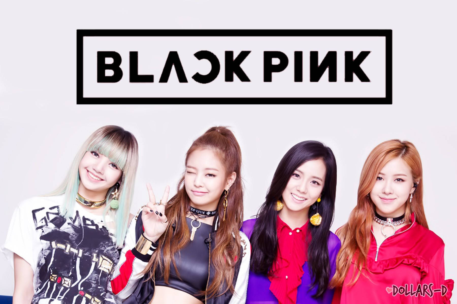 Al vier lede van K-Pop-groep Blackpink, Jisoo, Jennie, Rosé en Lisa, wat sjiek en selfversekerd lyk. Muurpapier