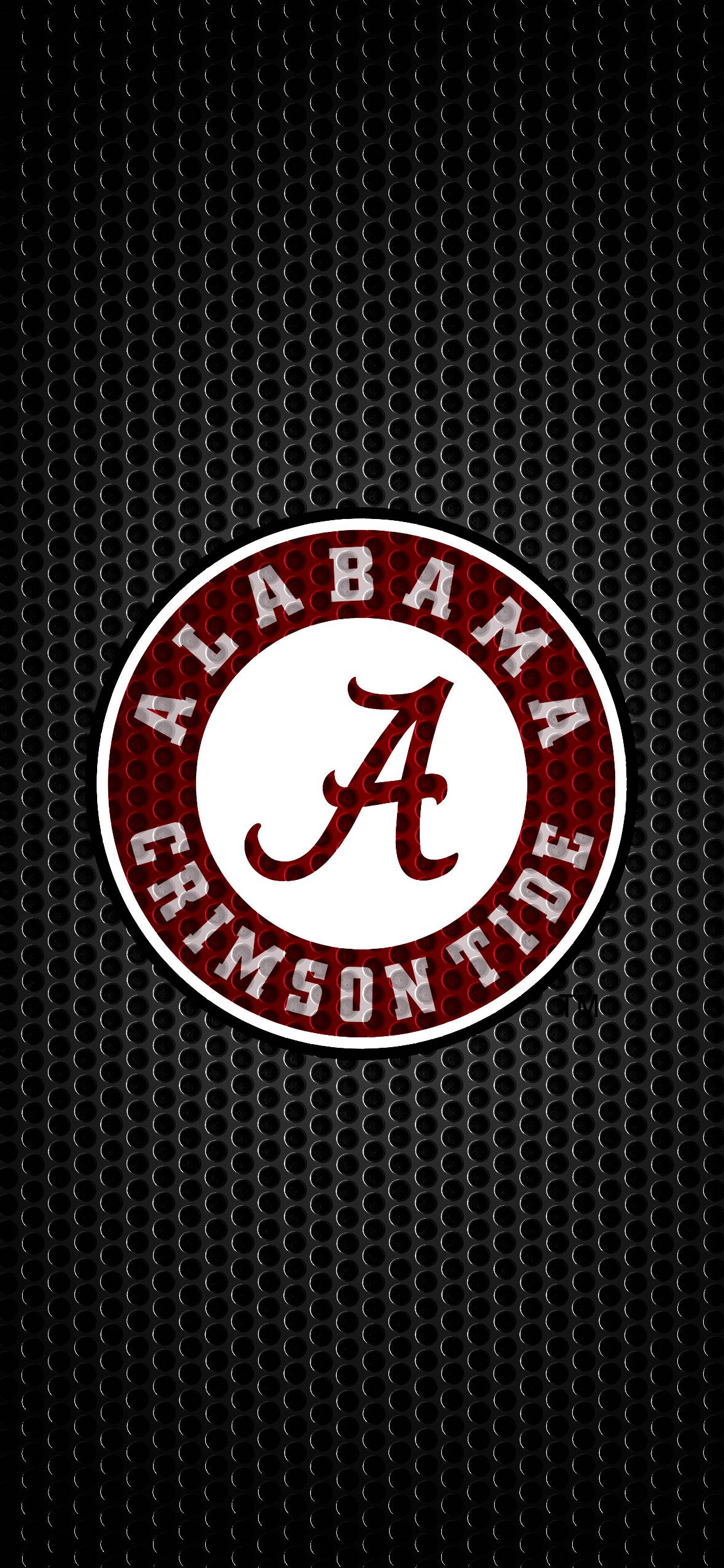 Alabama Crimson Tide Swart Metaalkuns Muurpapier