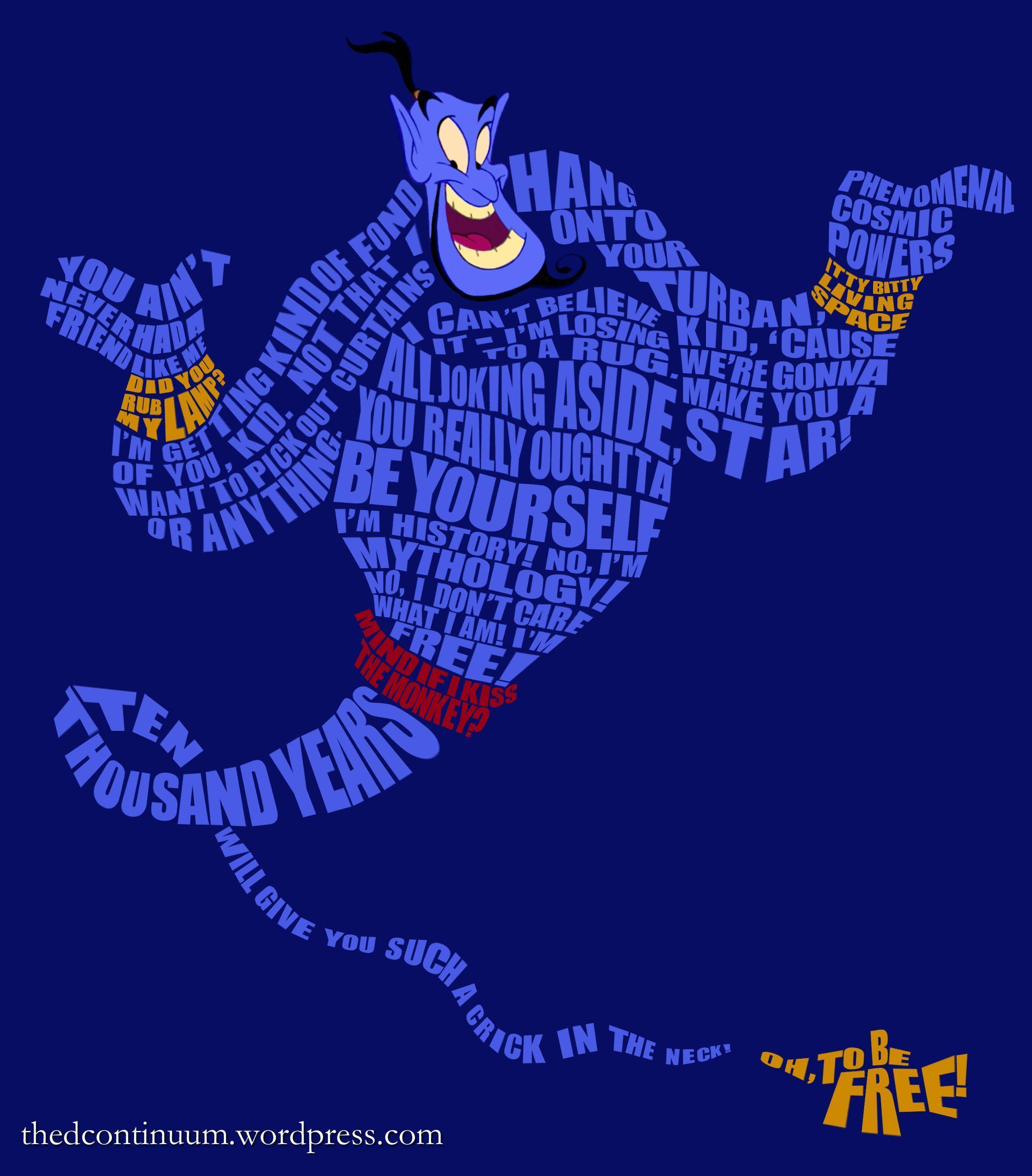 Aladdin se Blou Gees Muurpapier