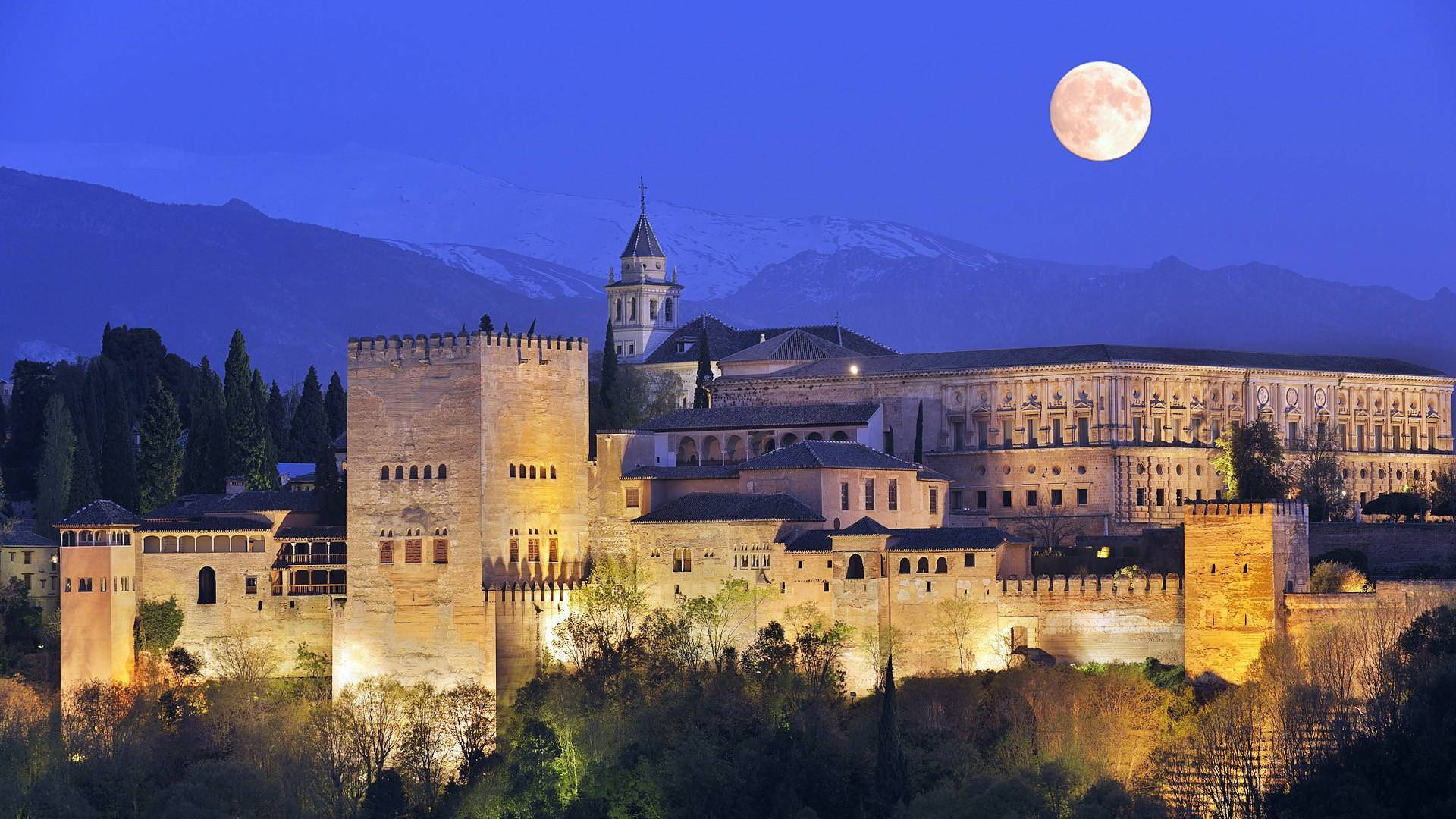 Alhambra Maannaghemel Muurpapier