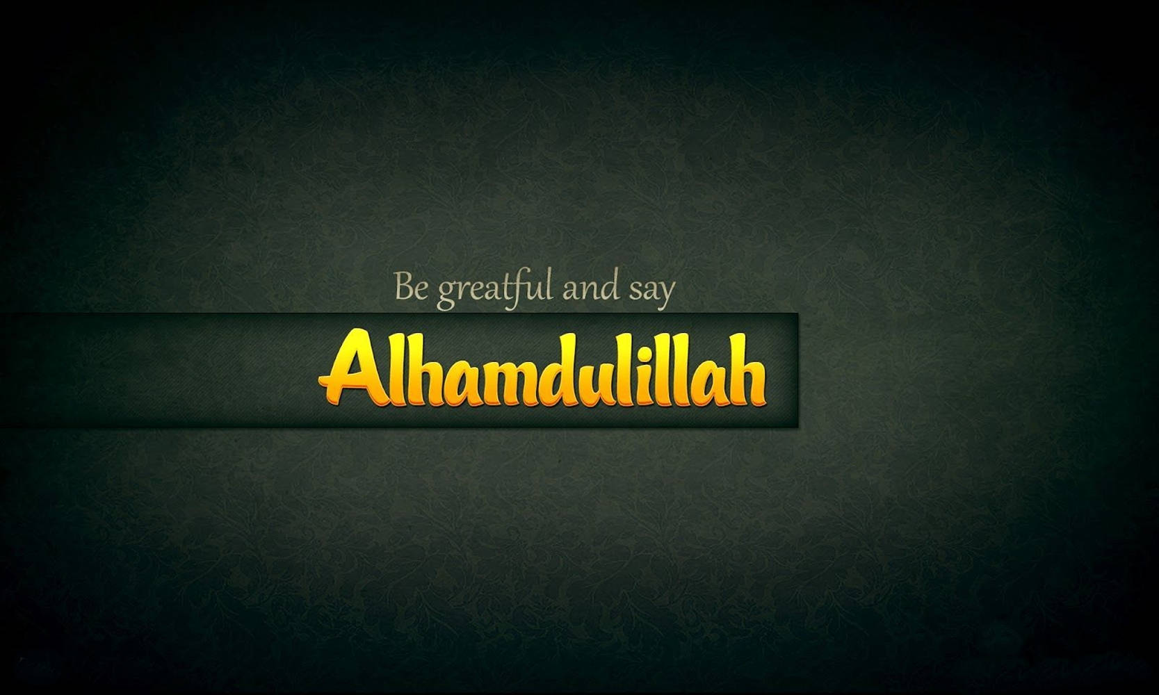 Alhamdulillah Donkergroen Grafiese Kuns Muurpapier