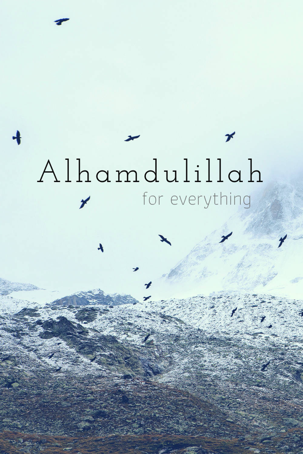 Alhamdulillah Voëls en Berge Muurpapier