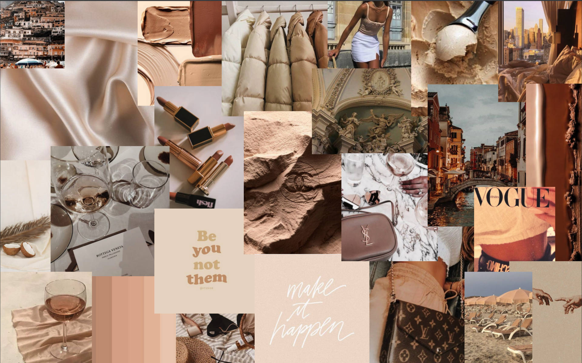 Vogue Beige Aesthetic Desktop