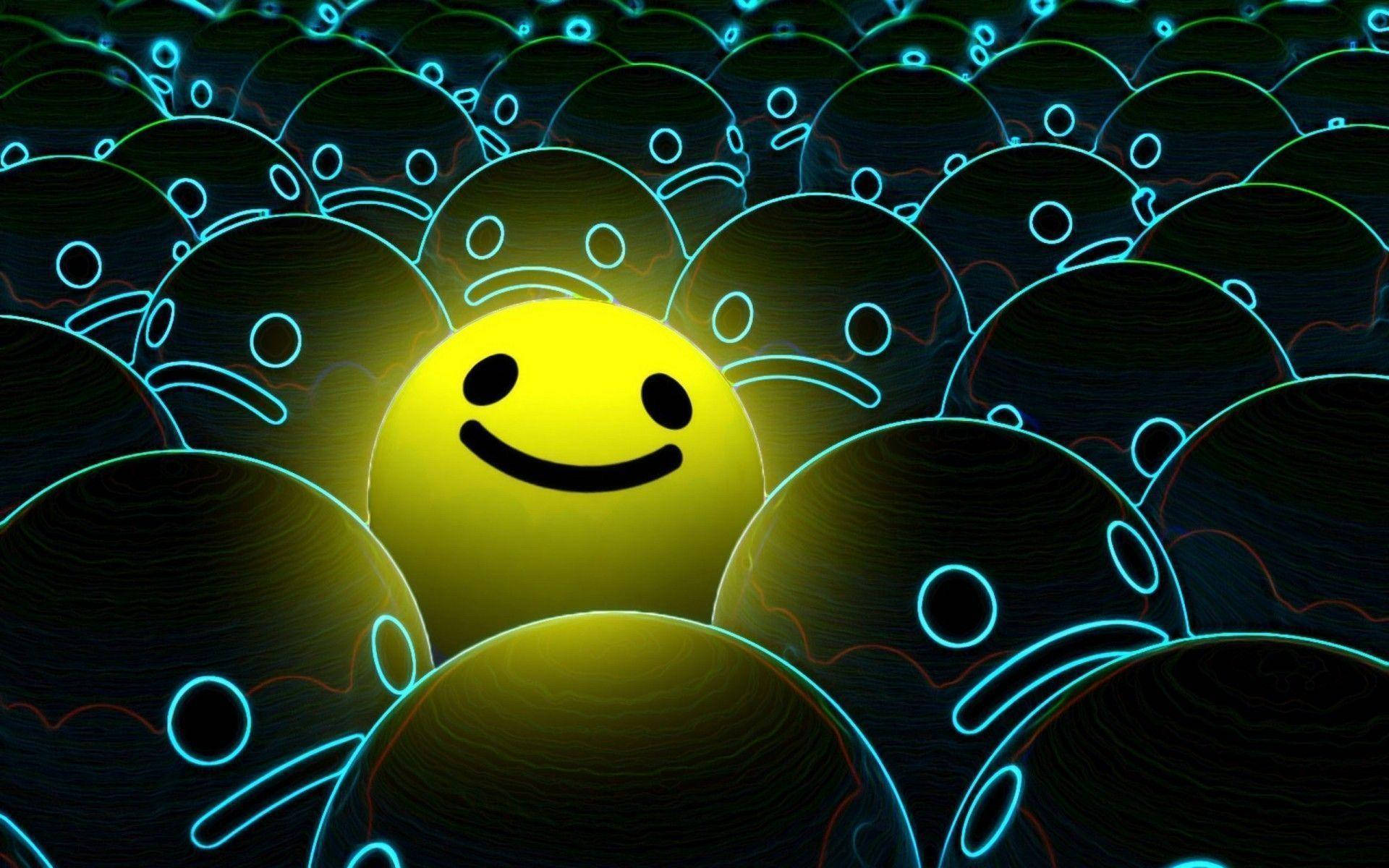 Alleen Neon Glimlag Muurpapier