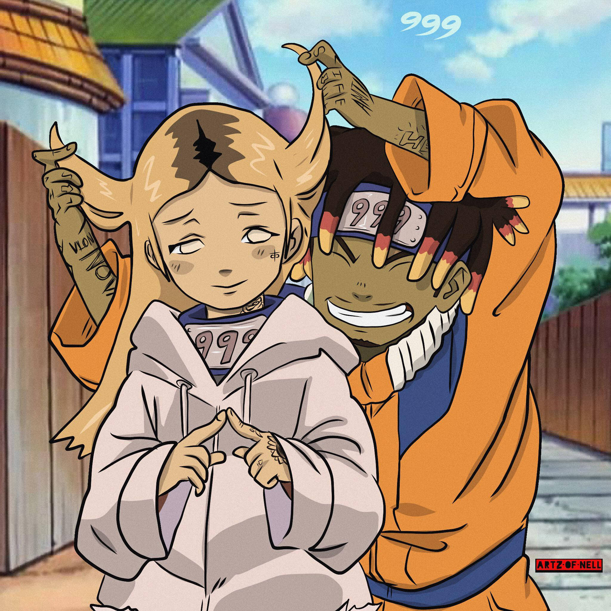 Ally en Juice Wrld Anime Naruto Muurpapier