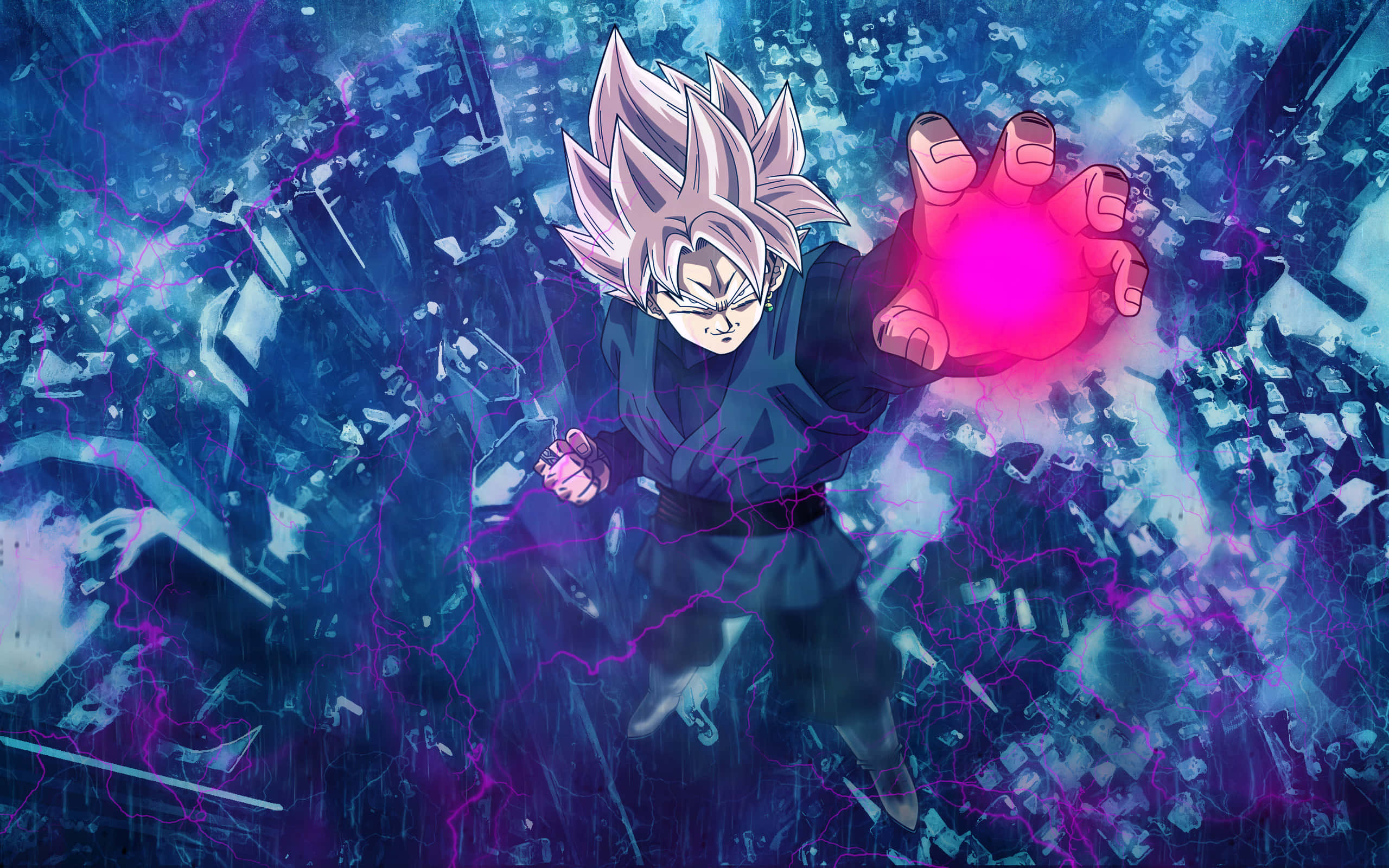Almagtige Goku Black in vreeslose aksie Muurpapier