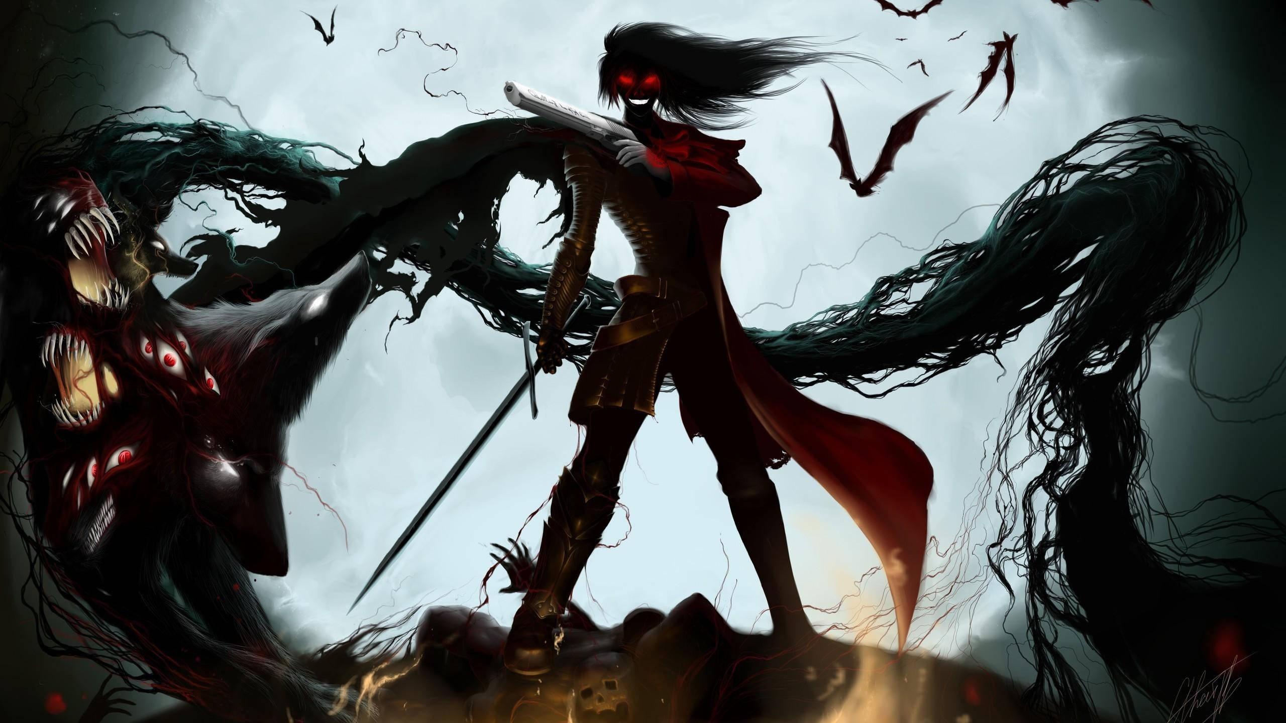 Alucard Skerp Animé Profielfoto Muurpapier
