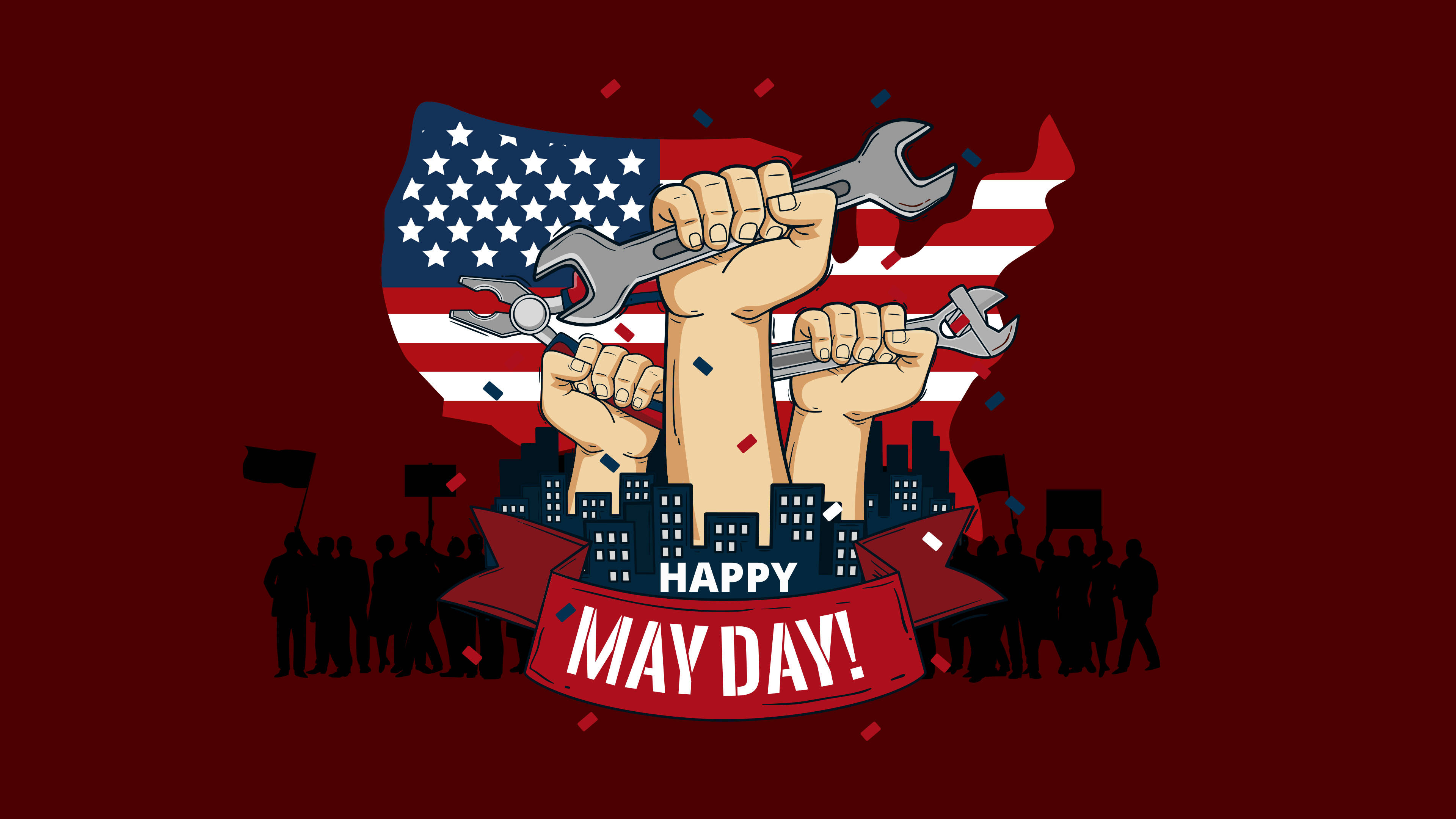 Amerikaanse Gelukkige Mei Dag Muurpapier
