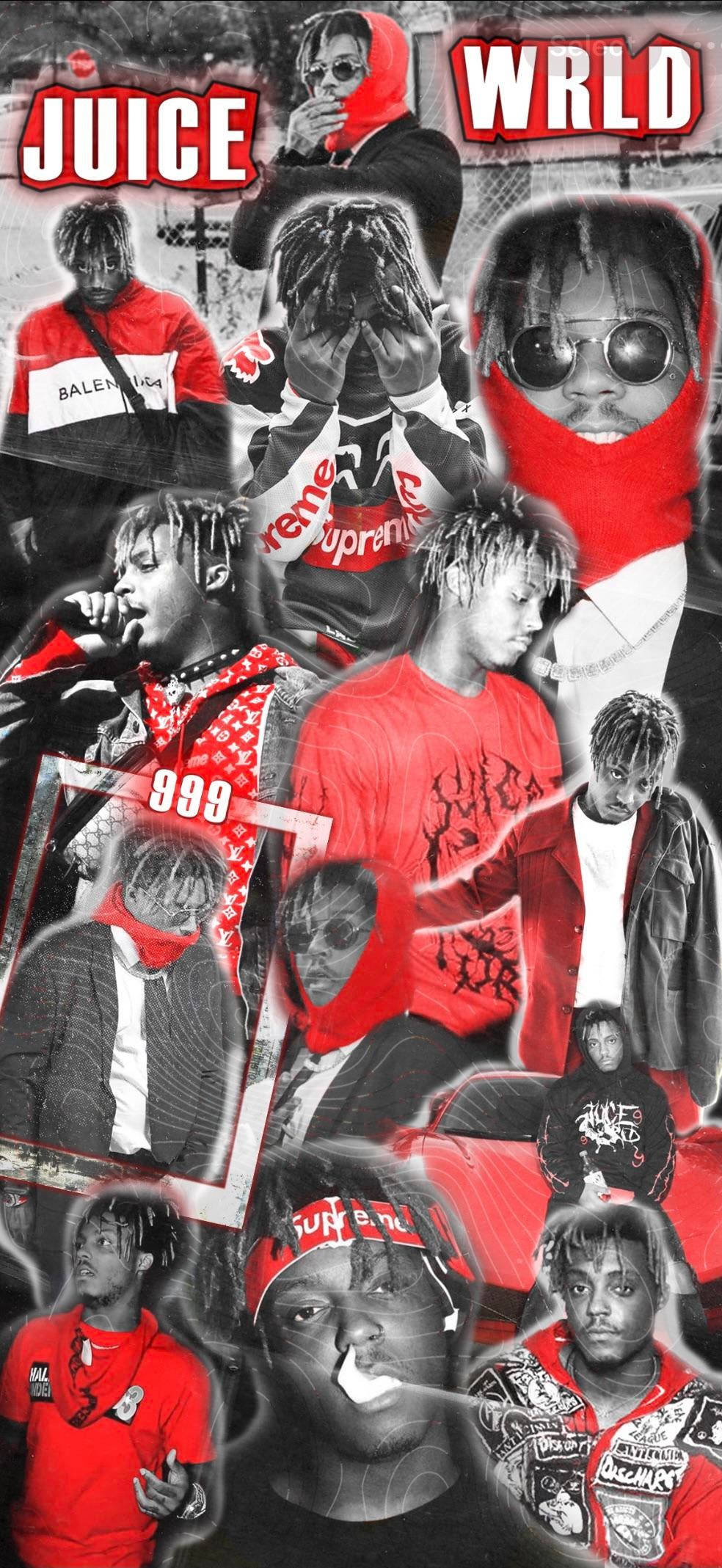 Amerikaanse Rapper XXXTentacion Juice WRLD Collage Muurpapier