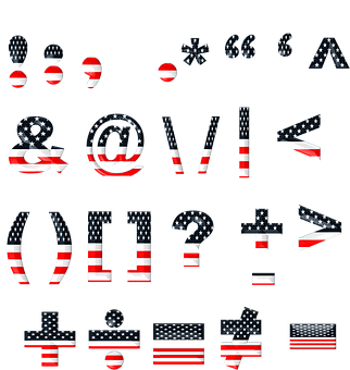 Amerikaanse Vlag Leestekens en Simbole Muurpapier
