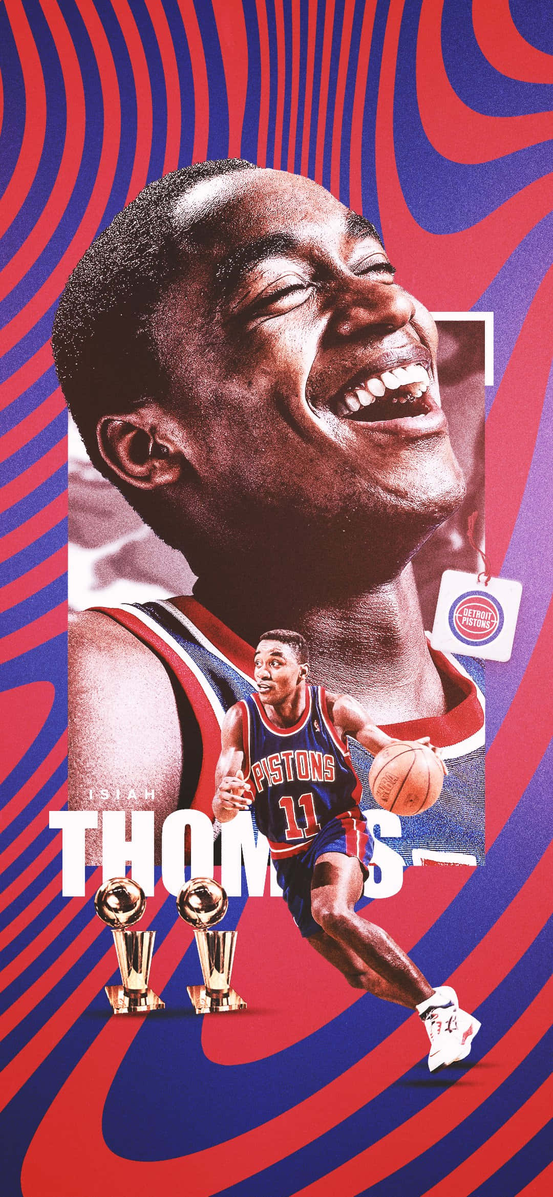 Amerikaanse Voormalige Professionele Basketbalspeler Isiah Thomas Plakkaatkuns Muurpapier