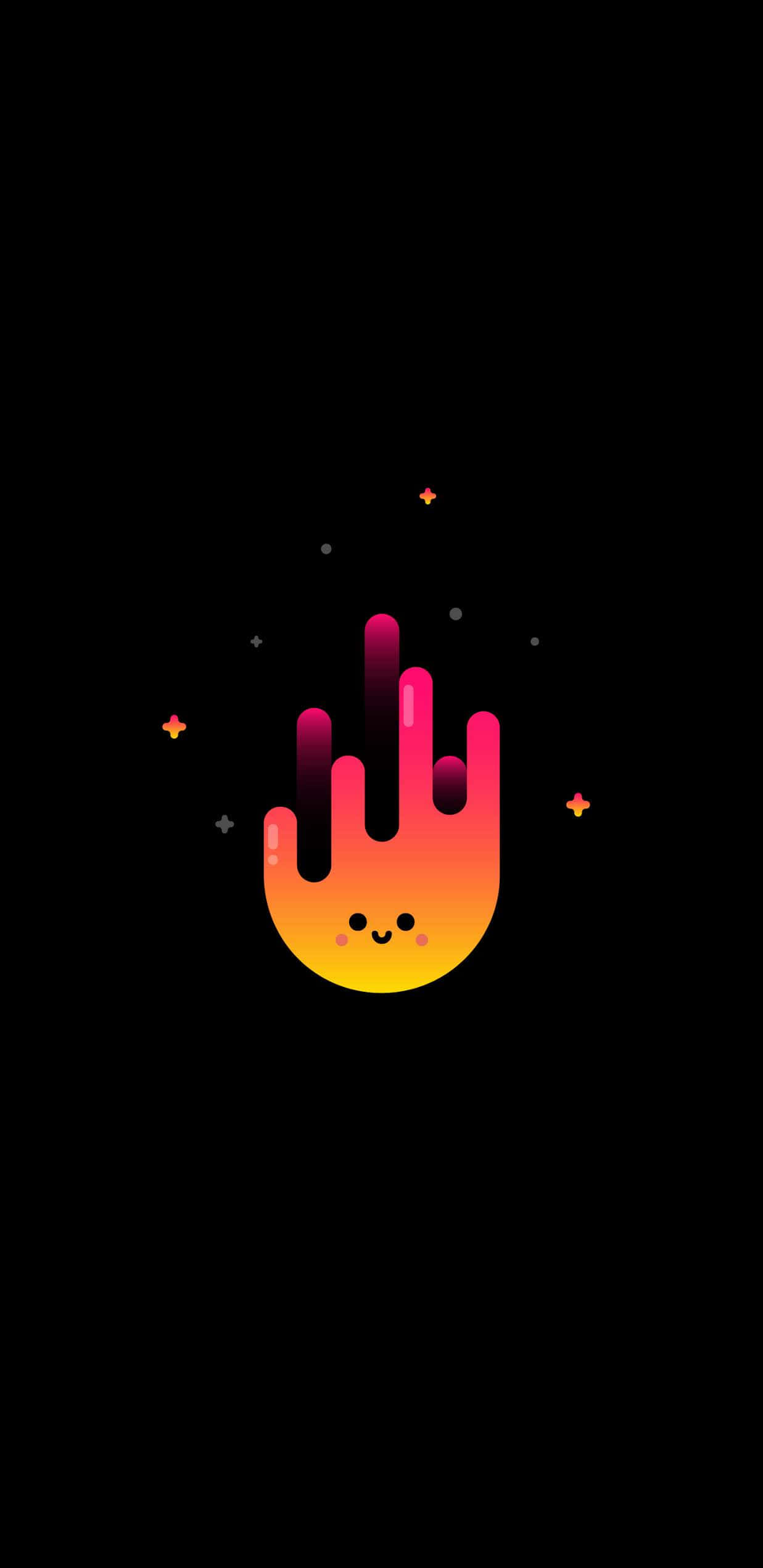 AMOLED Agtergrond Oulike Vuur Gesig Muurpapier