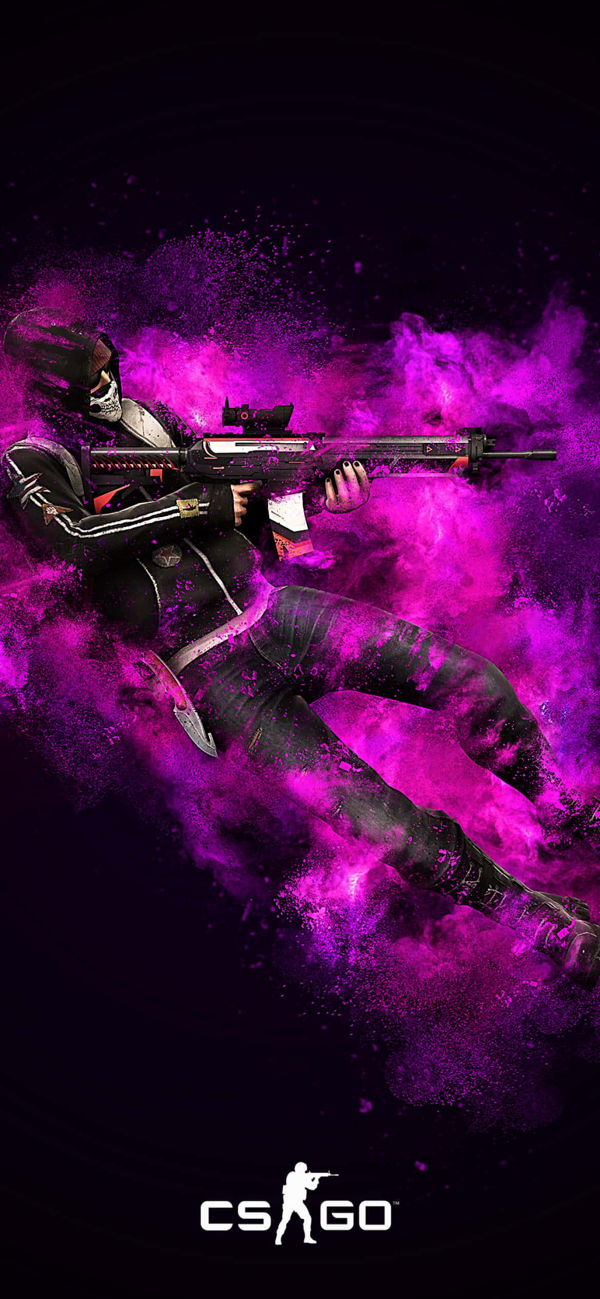 Android Counter-strike Global Offensive Terroris Met Pers Aura Agtergrond Muurpapier